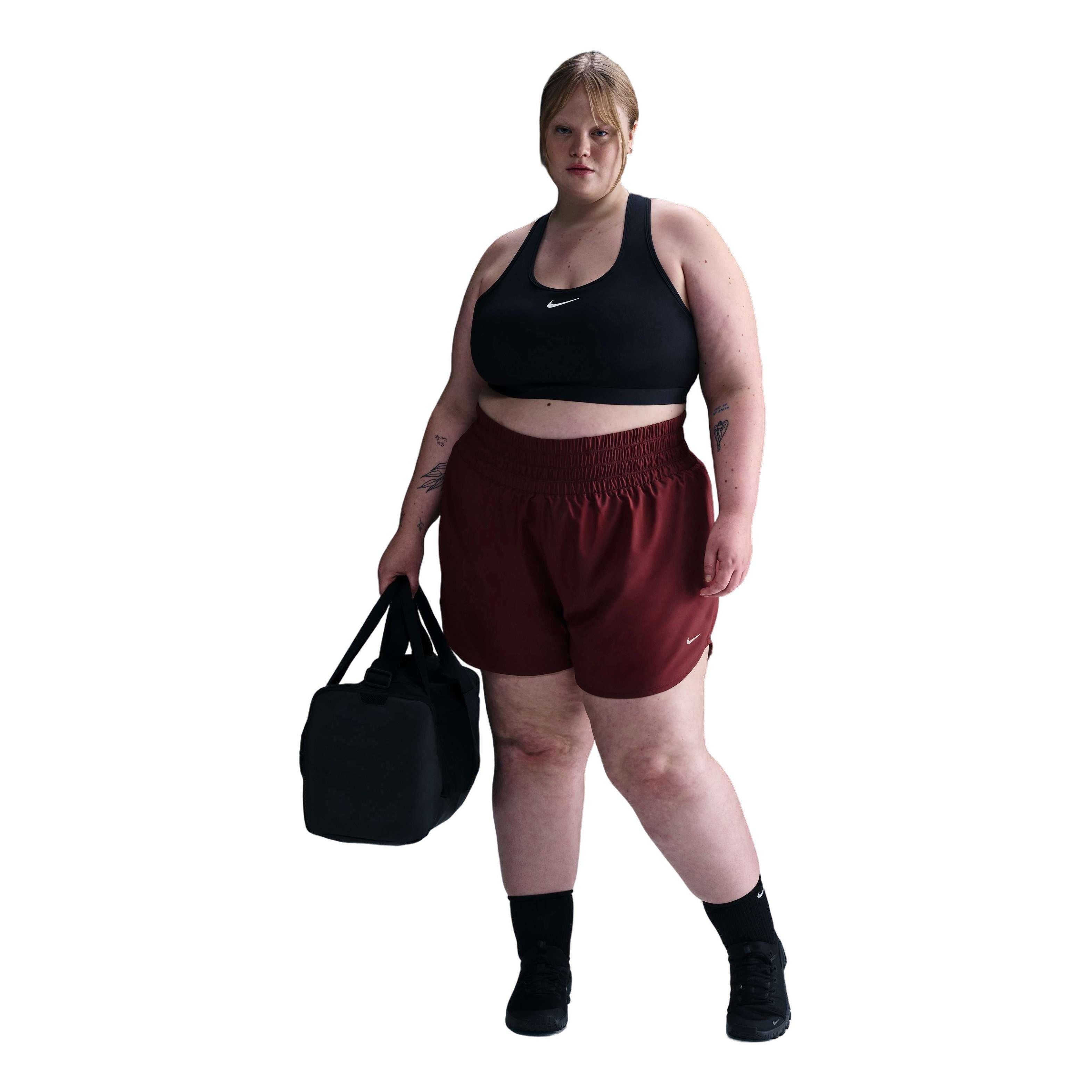 Nike Women's One 3" Dri-FIT ULtra High-Waisted Brief-Lined Shorts - Red - RED Thumbnail View 3