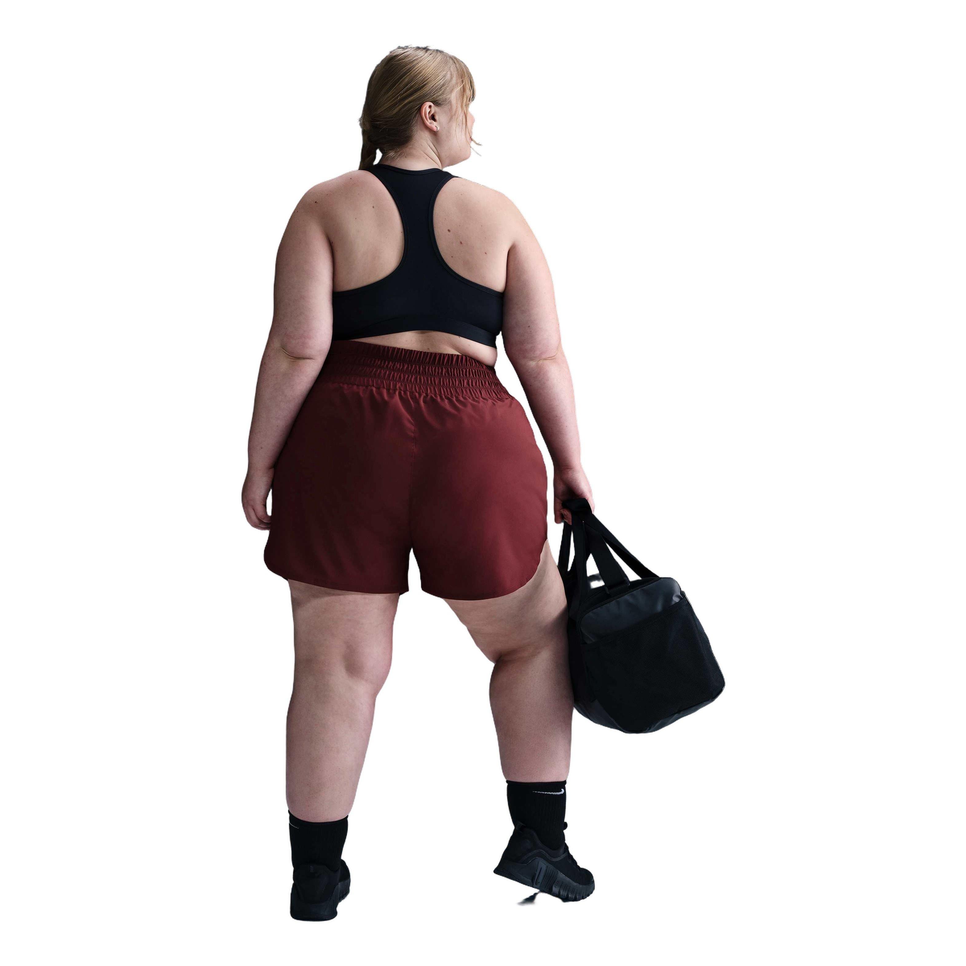 Nike Women's One 3" Dri-FIT ULtra High-Waisted Brief-Lined Shorts - Red - RED Thumbnail View 4