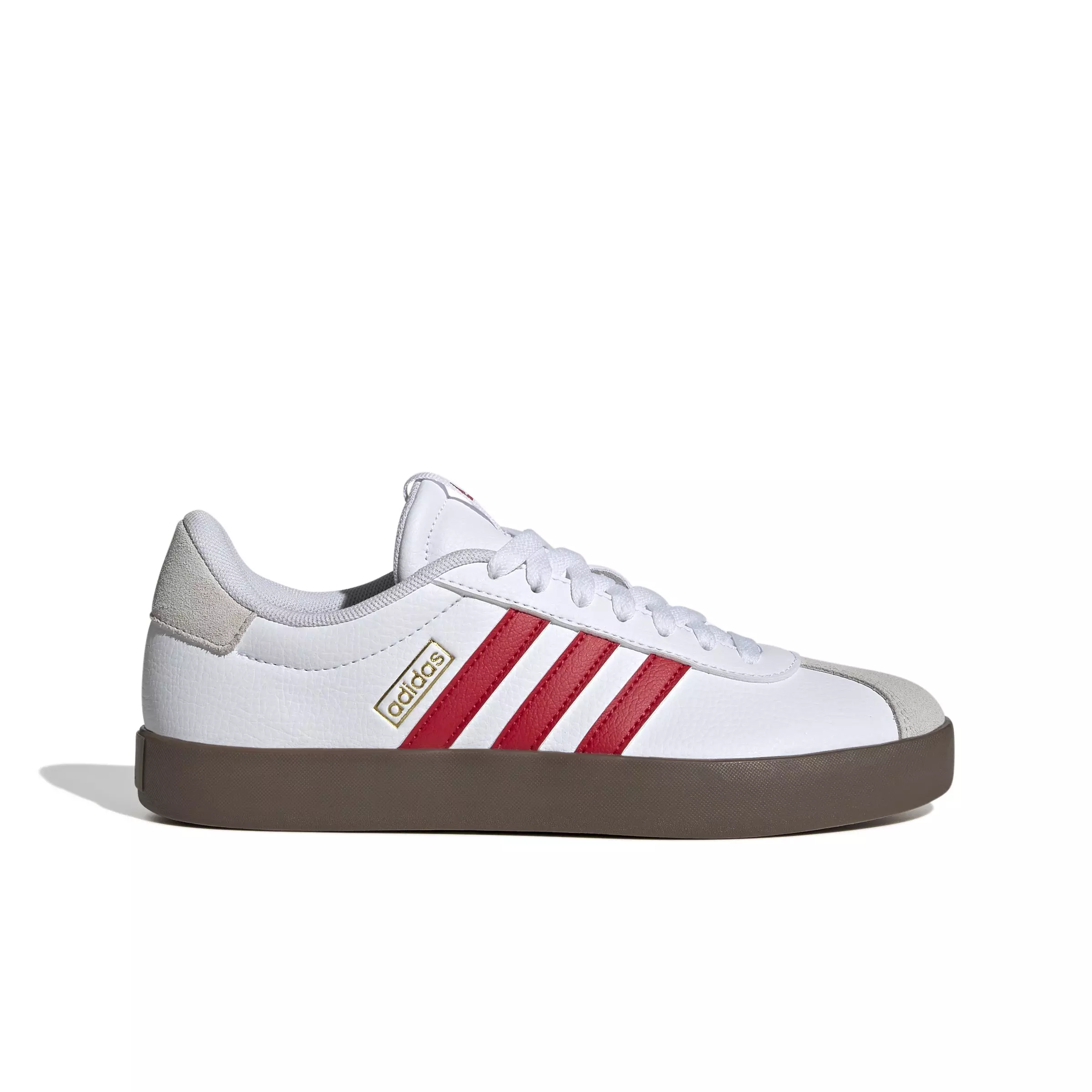 adidas VL Court 3.0 "Ftwr White/Better Scarlet/Gum 5" Women's Skateboard Shoe - WHITE/SCARLET/GUM
