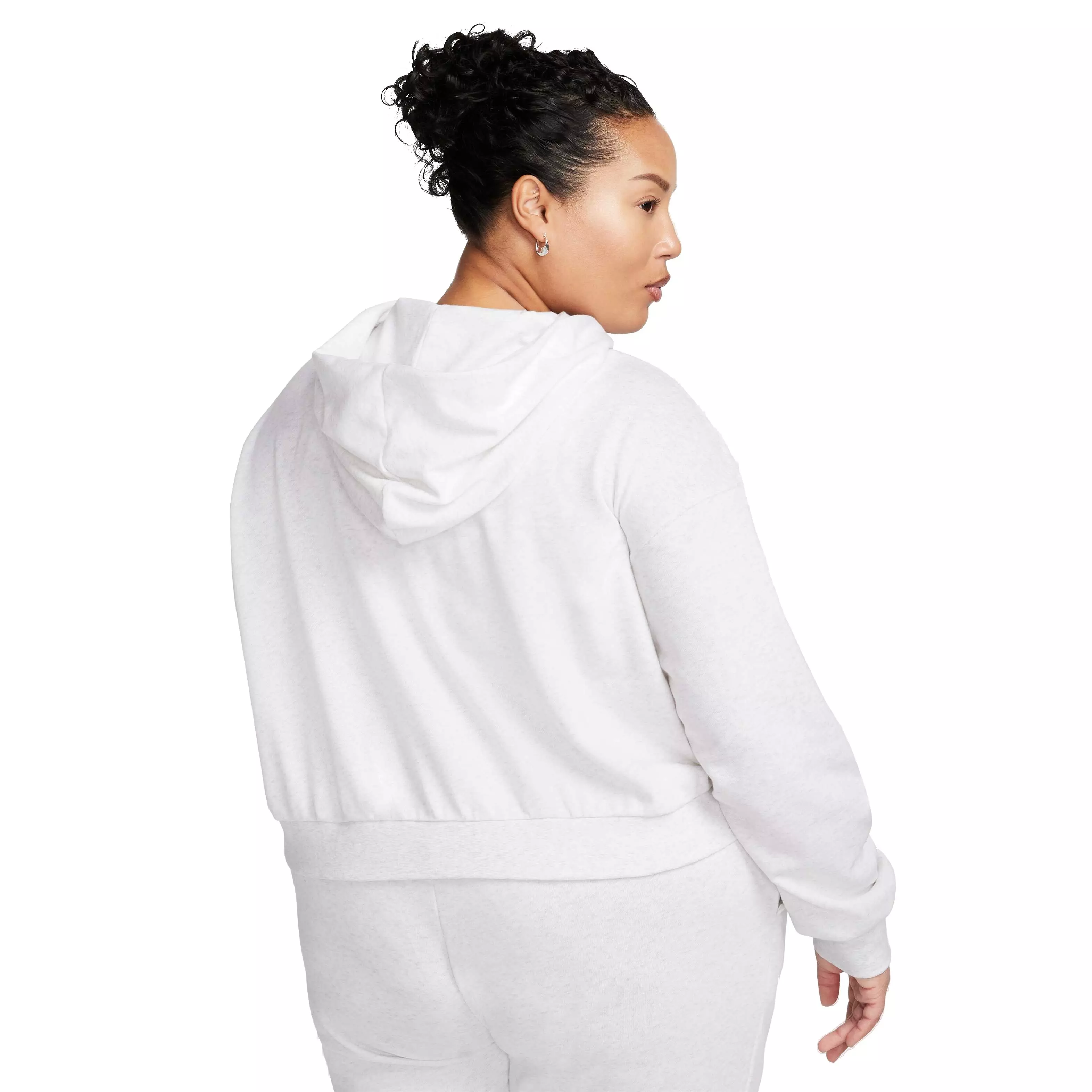 Nike Women's Sportswear Chill Terry Loose Full-Zip French Terry Hooded Jacket - White - WHITE