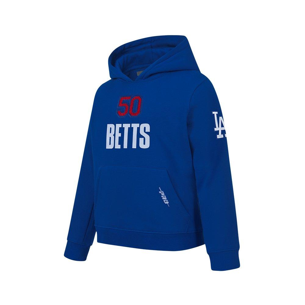 Pro Standard MLB LA Dodgers Mookie Betts #50 Classic Player Name &amp; Number Big Boys' PO Hoodie
