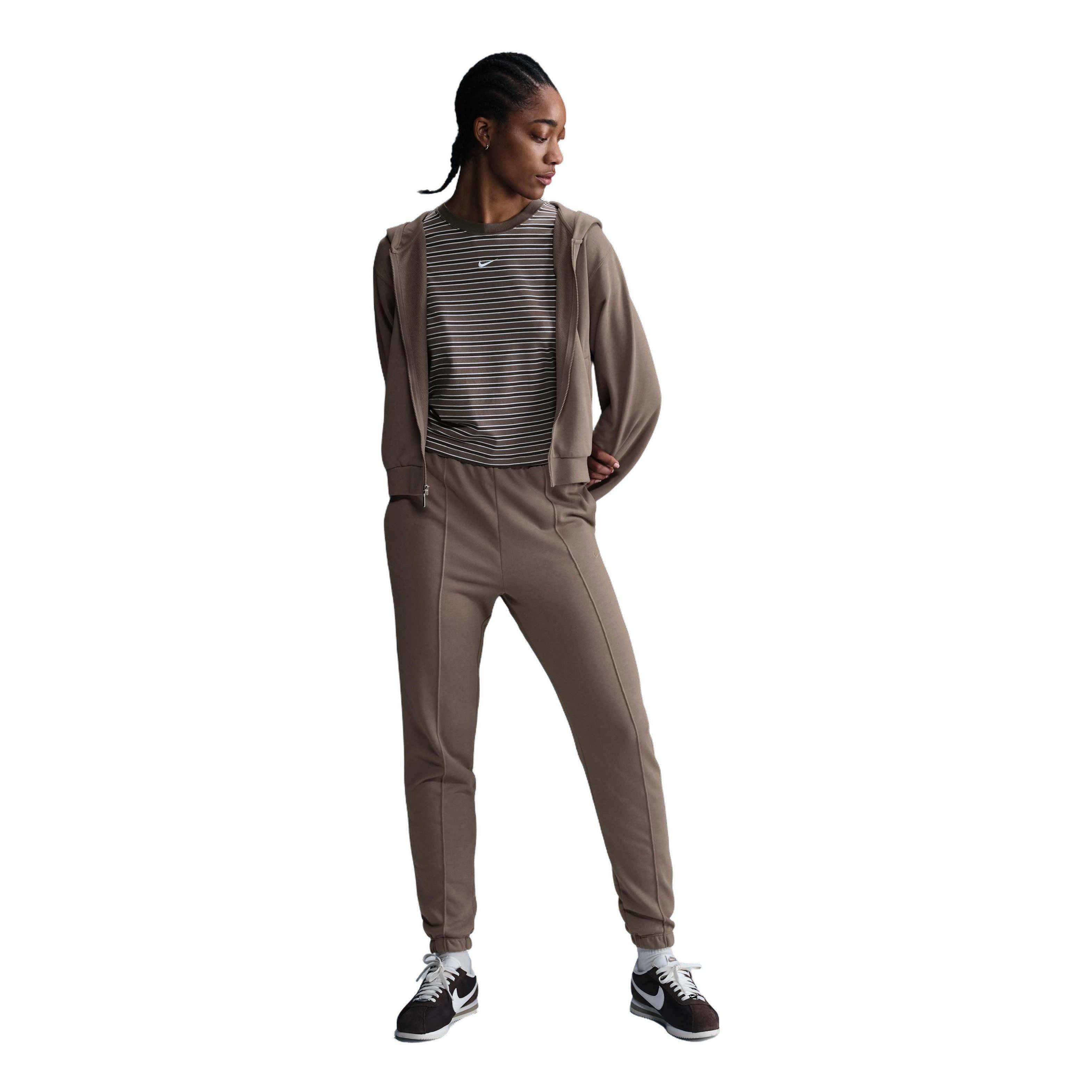 Nike Women's Sportswear Chill Terry Slim High-Waisted French Terry Sweatpants - Brown - BROWN Thumbnail View 3