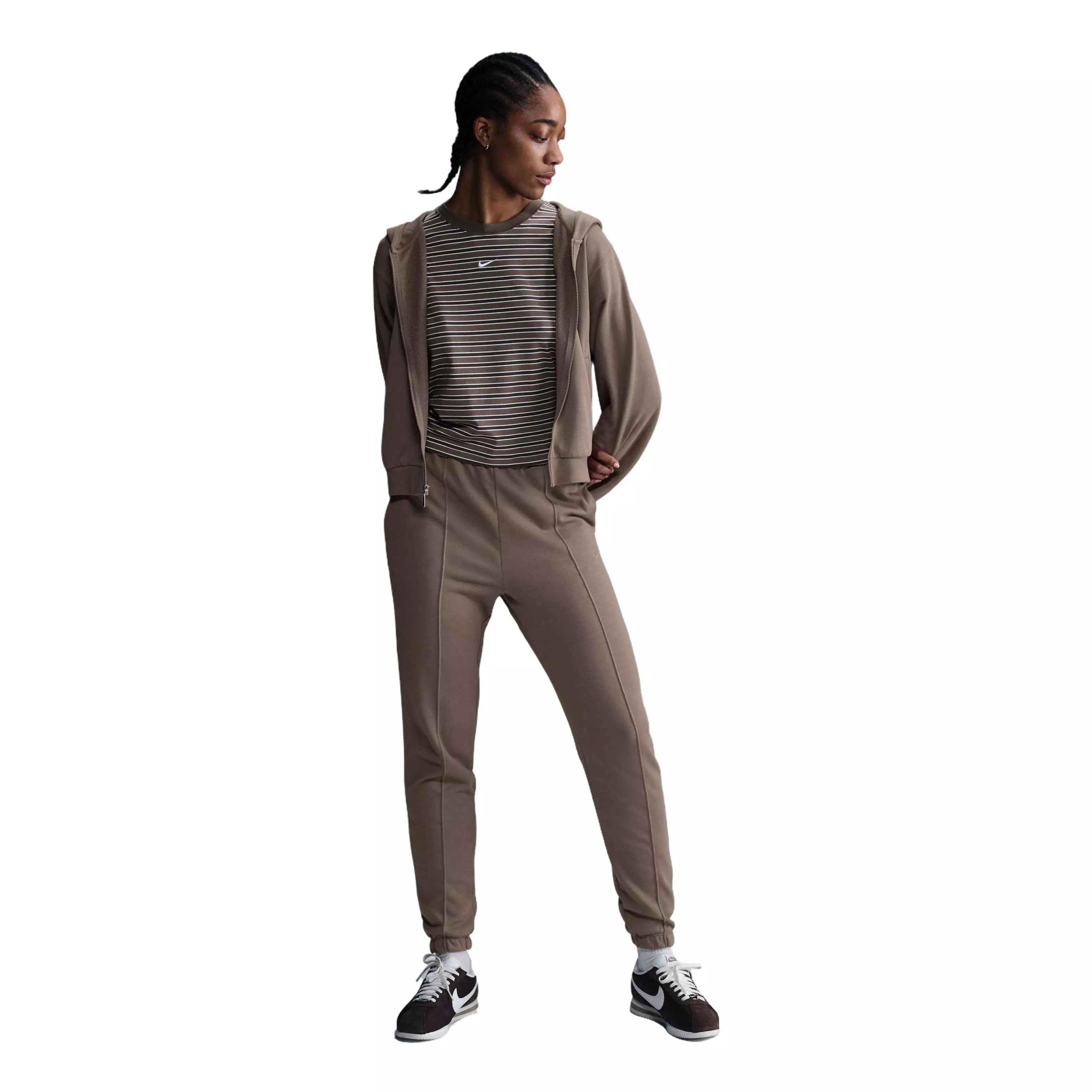 Nike Women's Sportswear Chill Terry Slim High-Waisted French Terry Sweatpants - Brown - BROWN