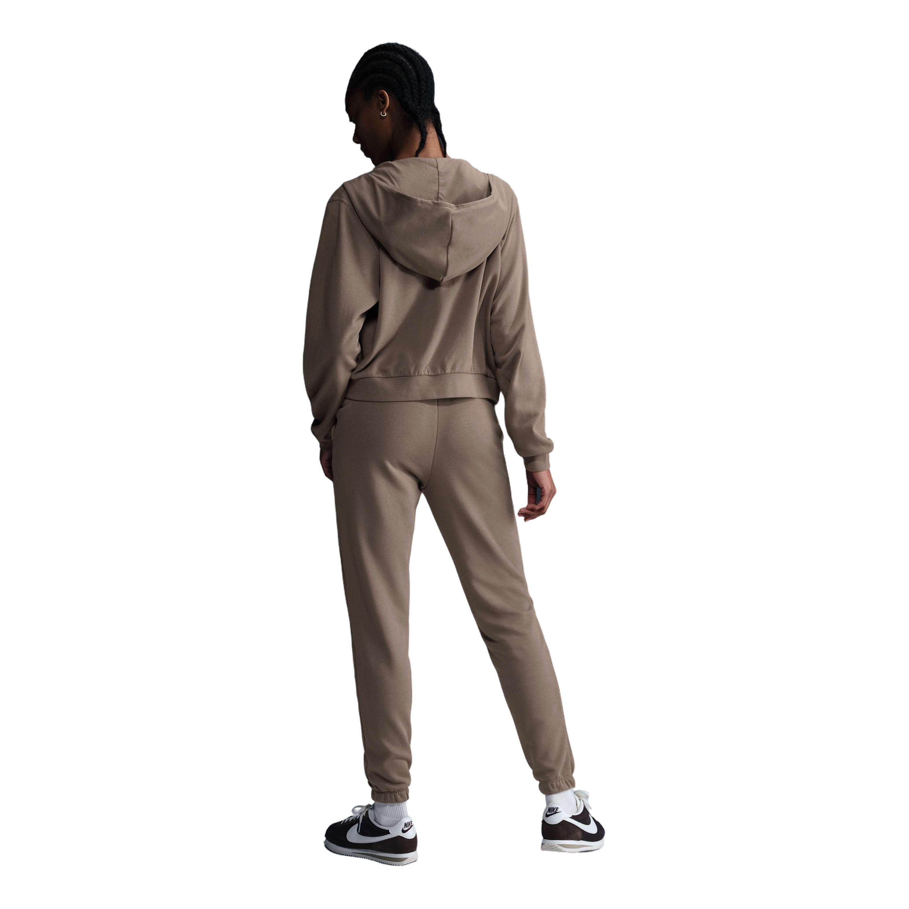 Nike Women's Sportswear Chill Terry Slim High-Waisted French Terry Sweatpants - Brown - BROWN Thumbnail View 4