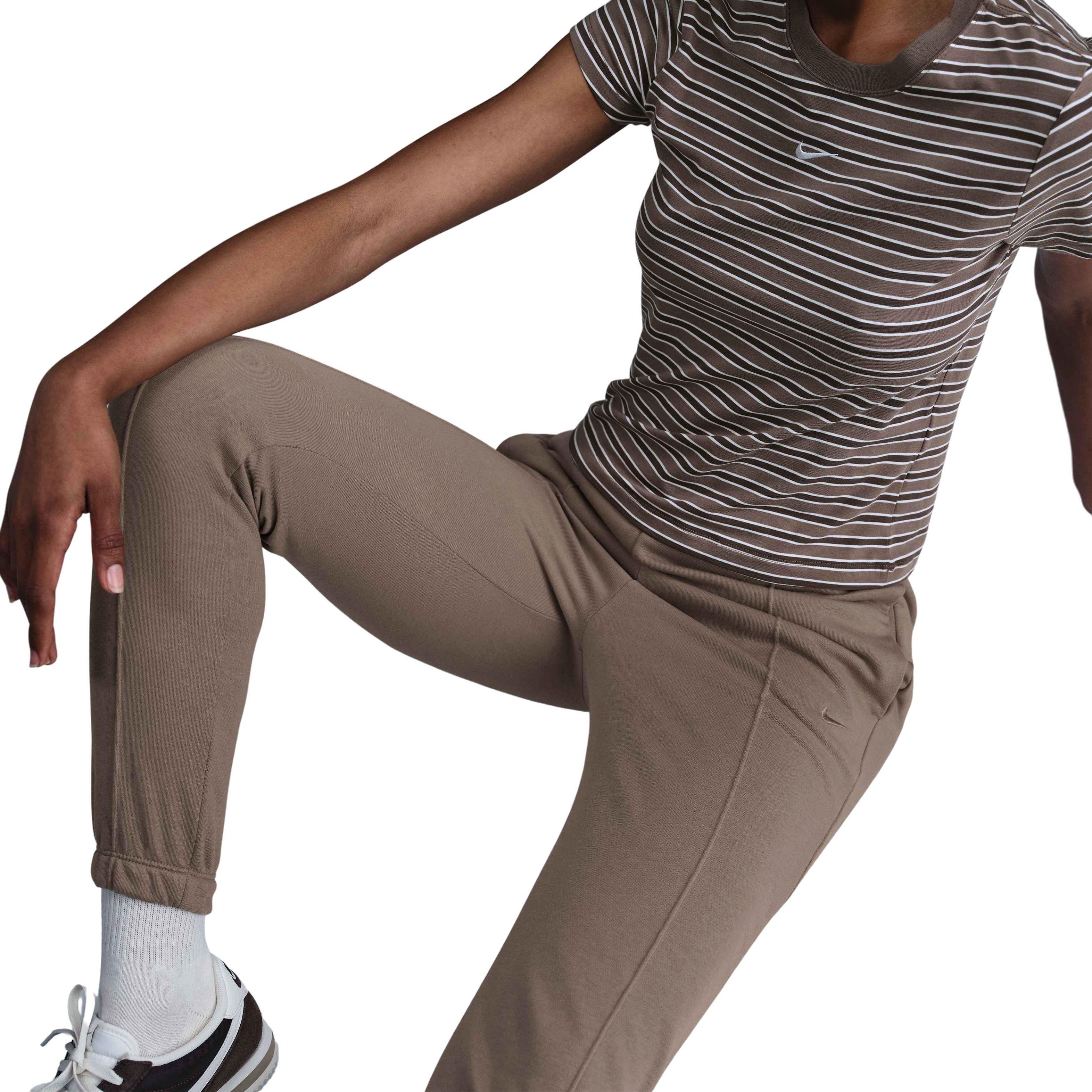 Nike Women's Sportswear Chill Terry Slim High-Waisted French Terry Sweatpants - Brown - BROWN Thumbnail View 5