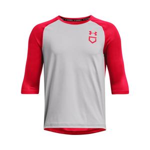 Under Armour Big Boys' Utility 2/3 Shirt - Grey/Red