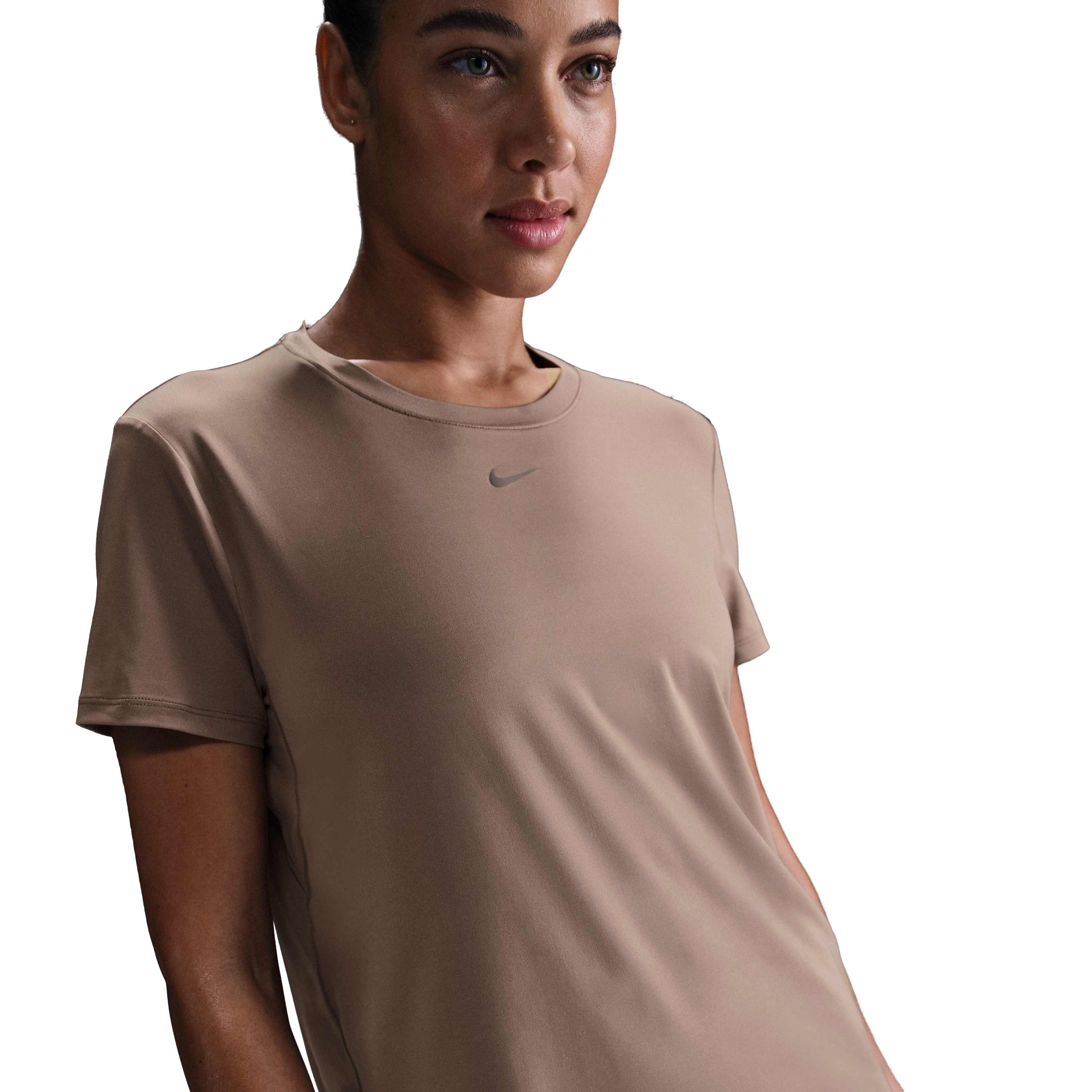 Nike Women's One Classic Dri-FIT Short-Sleeve Top - Brown - BROWN Thumbnail View 1