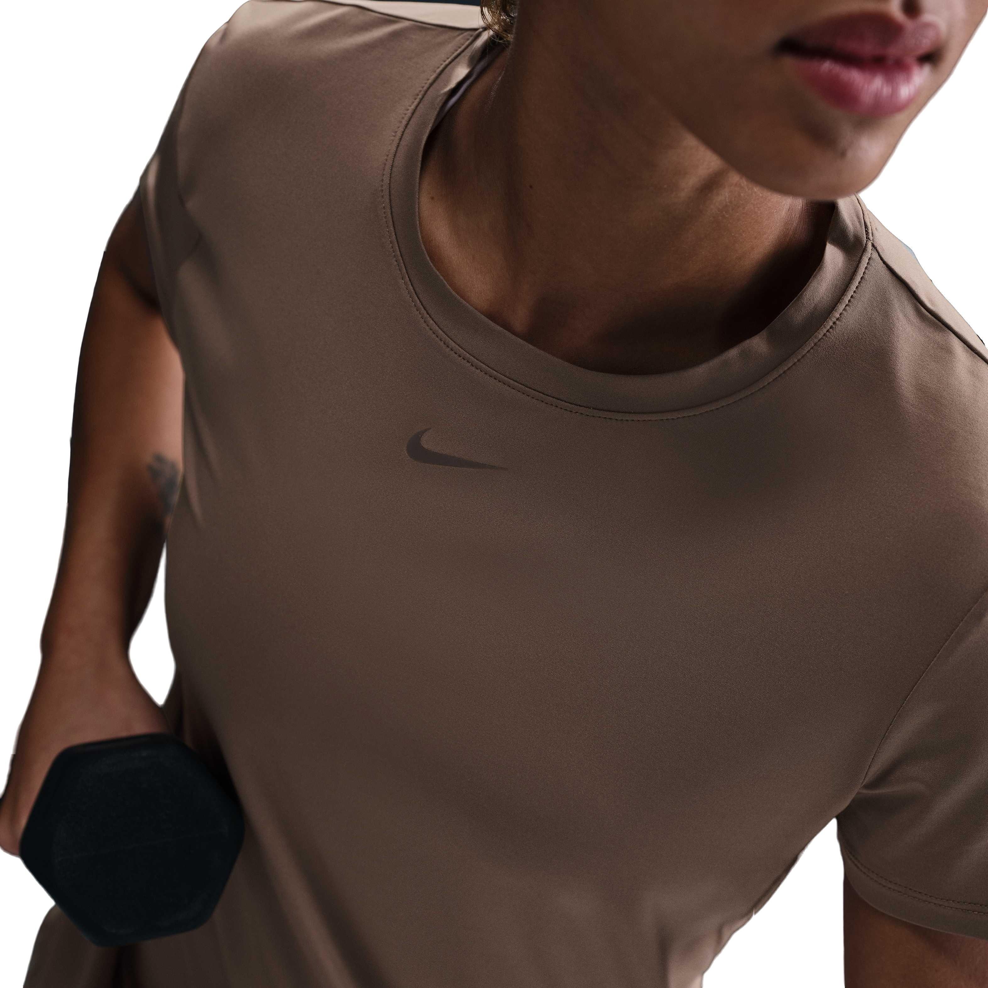 Nike Women's One Classic Dri-FIT Short-Sleeve Top - Brown - BROWN Thumbnail View 3