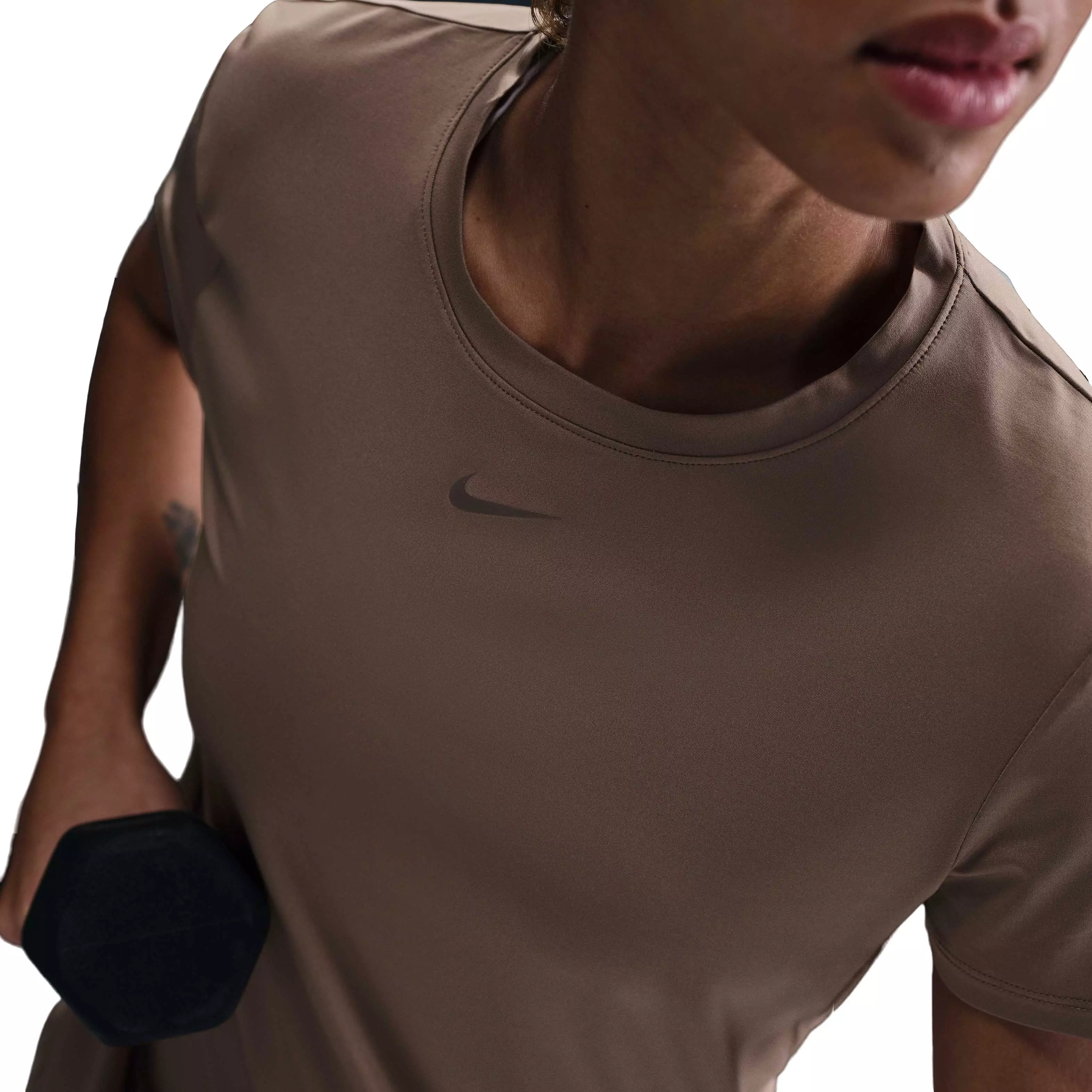 Nike Women's One Classic Dri-FIT Short-Sleeve Top - Brown - BROWN