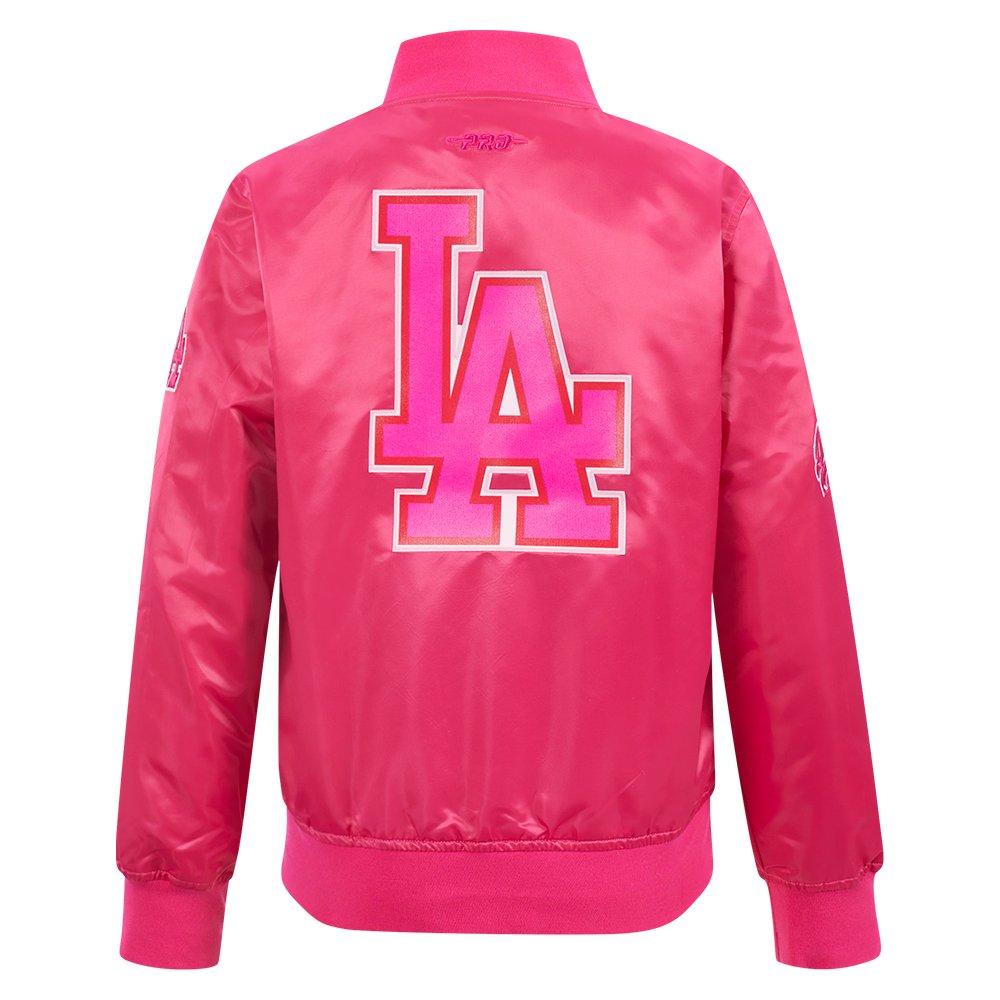 Pro Standard MLB Los Angeles Dodgers Triple Pink Big Girls' Satin Jacket