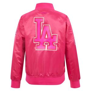 Pro Standard Big Girls' MLB Los Angeles Dodgers Triple Pink Satin Jacket