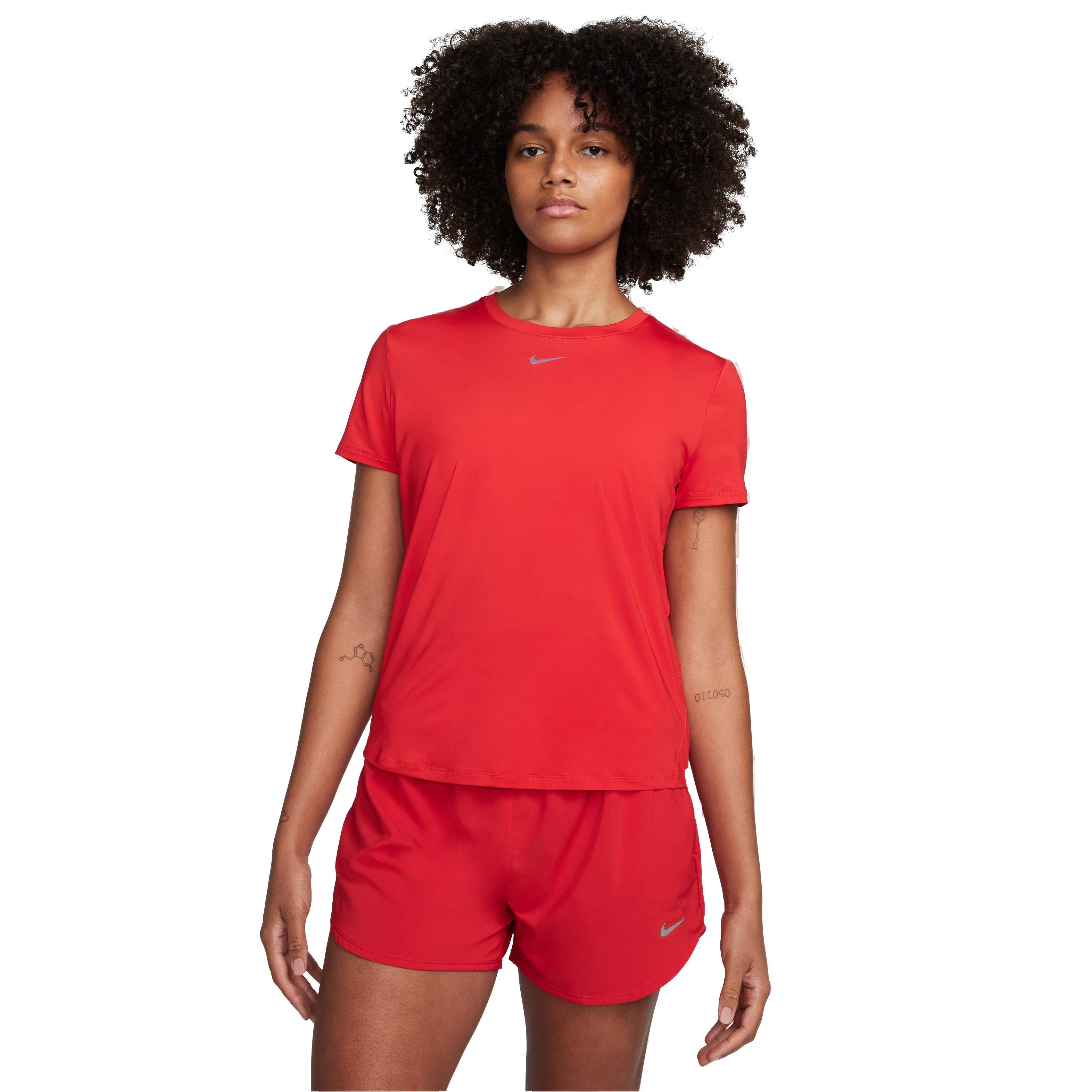 Nike Women's One Classic Dri-FIT Short-Sleeve Top - Red - RED Thumbnail View 1