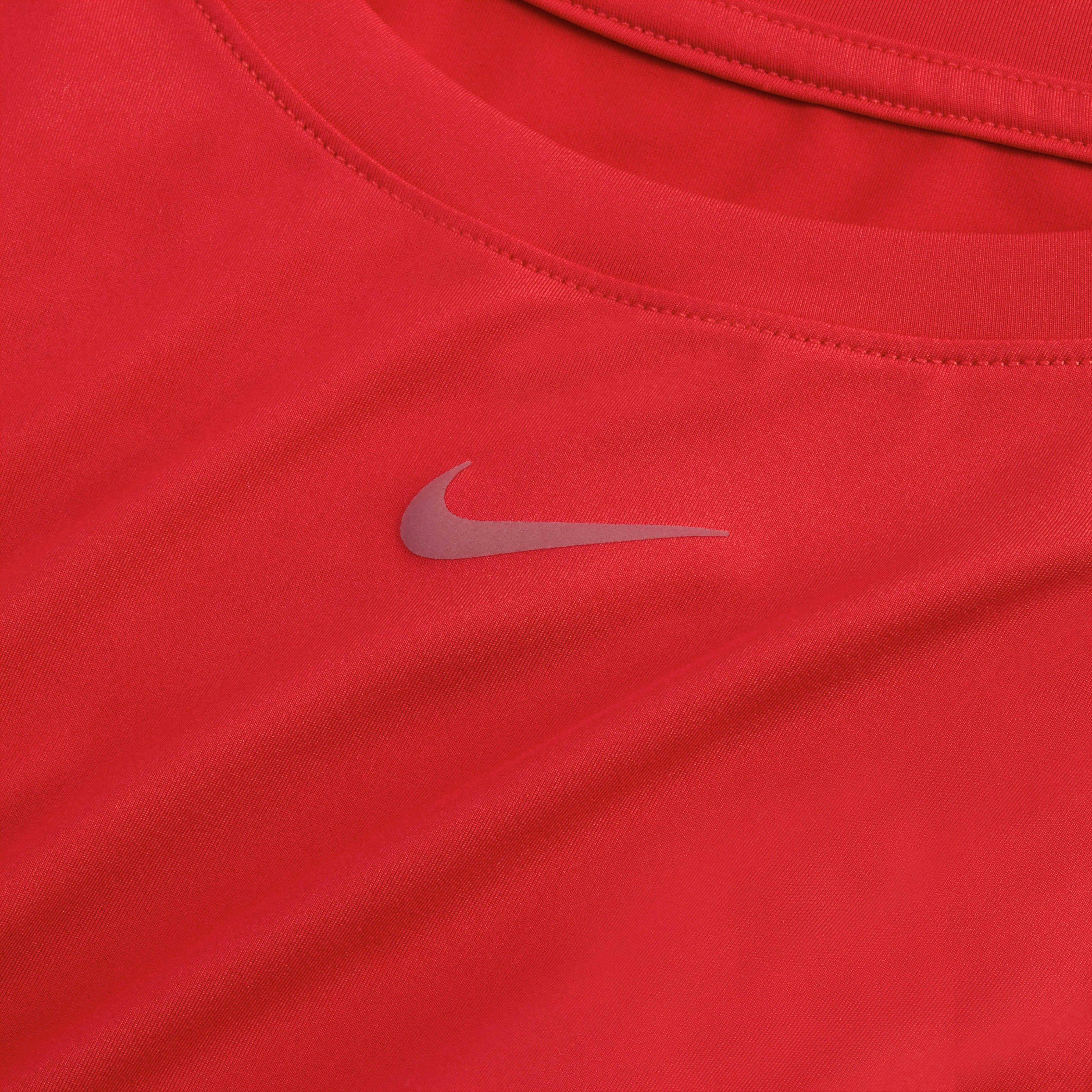 Nike Women's One Classic Dri-FIT Short-Sleeve Top - Red - RED Thumbnail View 6