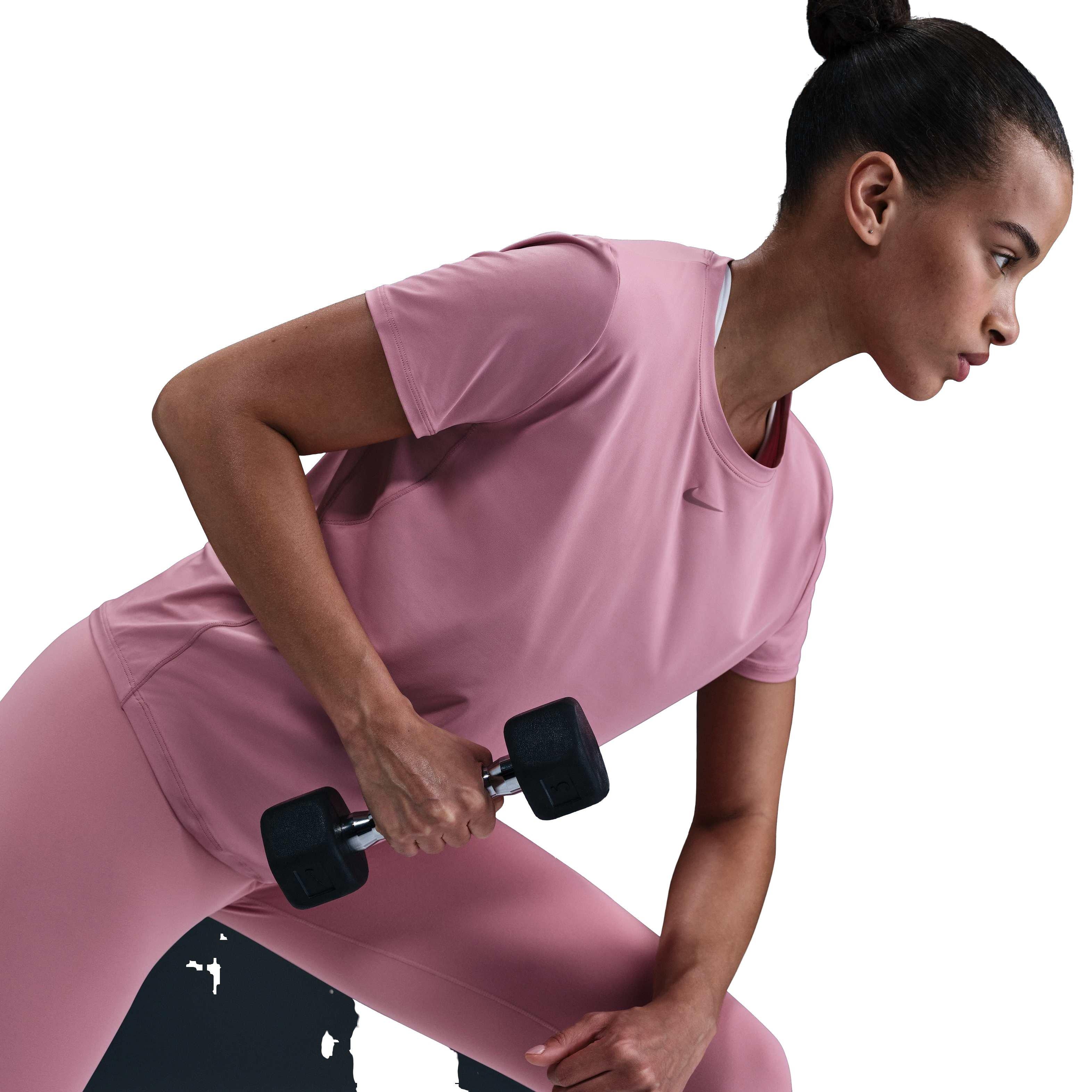 Nike Women's One Classic Dri-FIT Short-Sleeve Top - Pink - PINK Thumbnail View 3