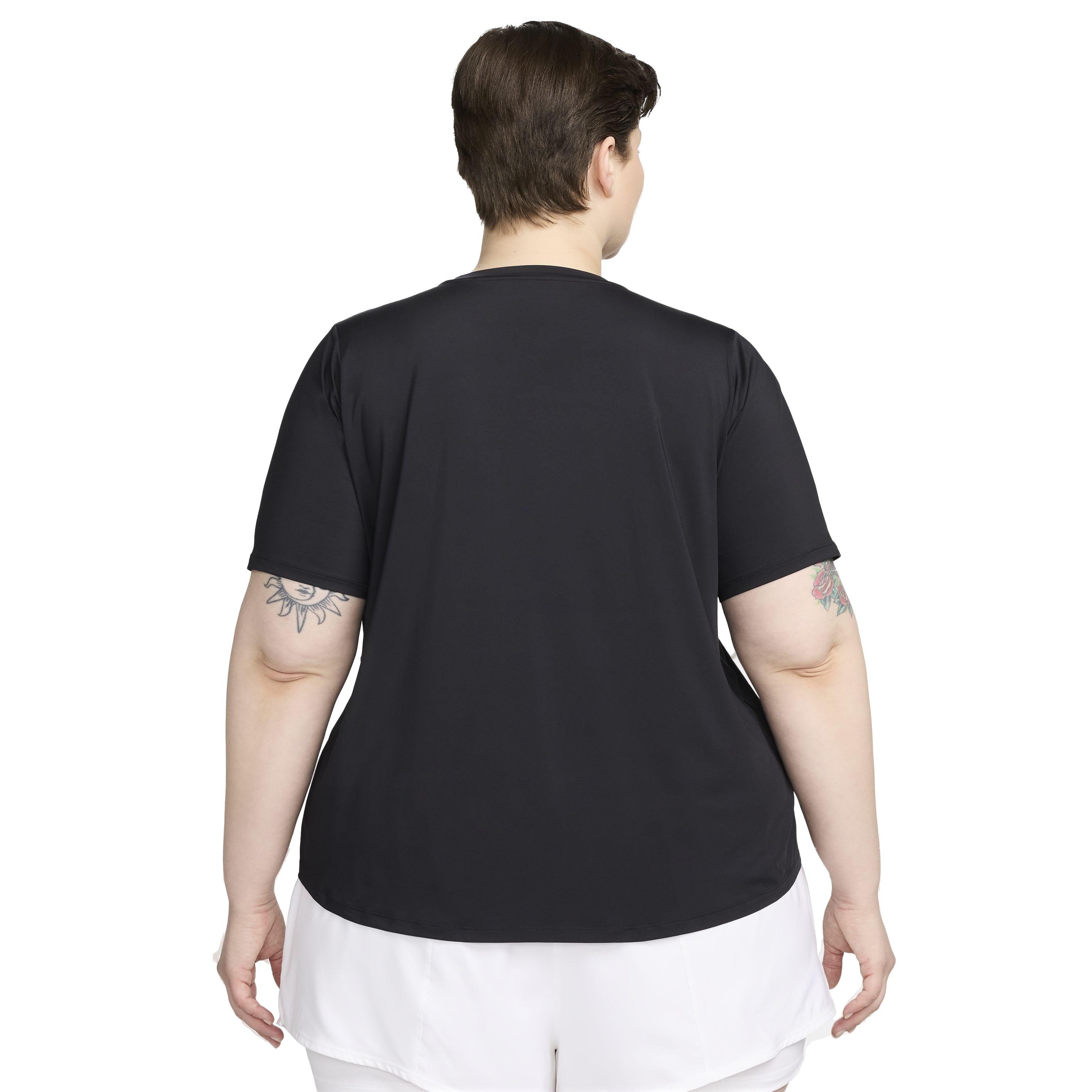 Nike Women's One Classic Short-Sleeve Dri-FIT Top - Black - BLACK Thumbnail View 2