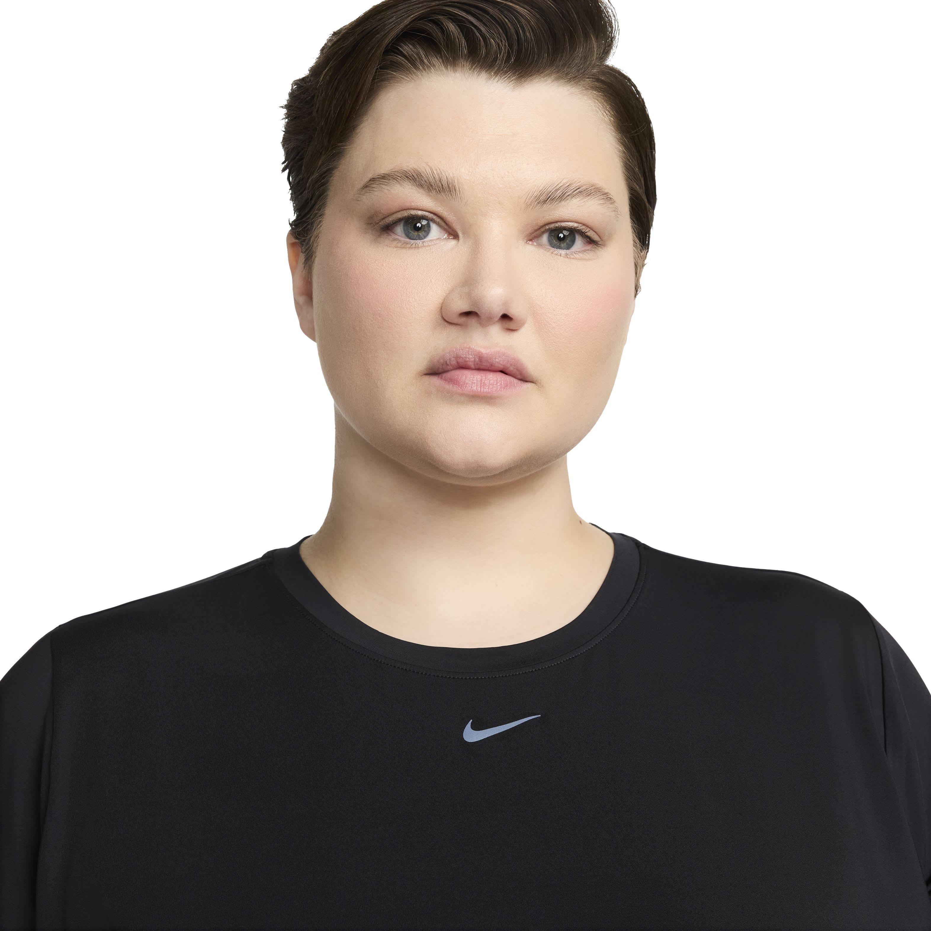 Nike Women's One Classic Short-Sleeve Dri-FIT Top - Black - BLACK Thumbnail View 3