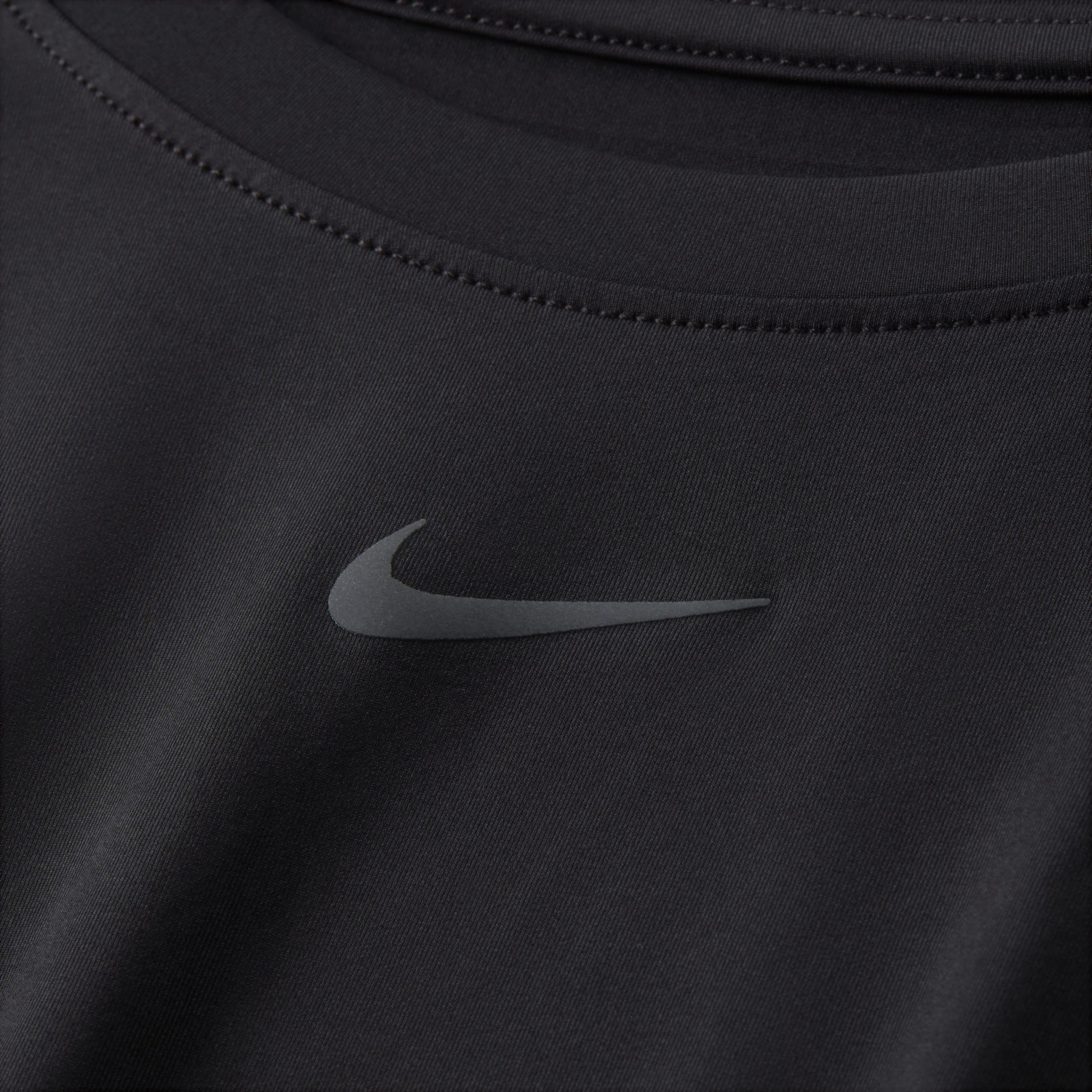Nike Women's One Classic Short-Sleeve Dri-FIT Top - Black - BLACK Thumbnail View 6