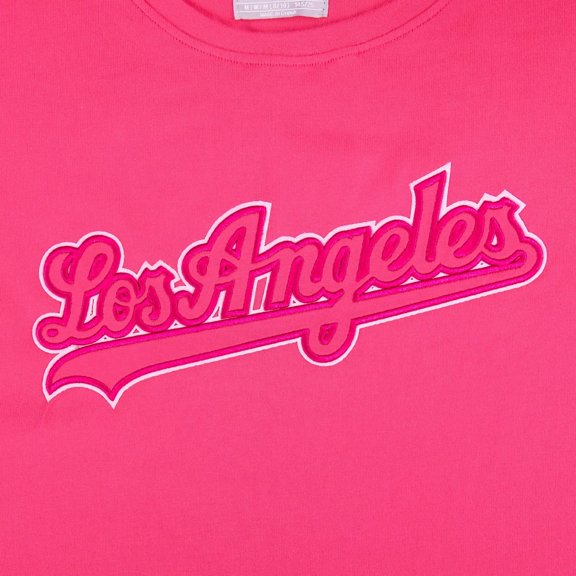 Pro Standard Big Girls' MLB Los Angeles Dodgers Triple Pink Short Sleeve Boxy Top - PINK
