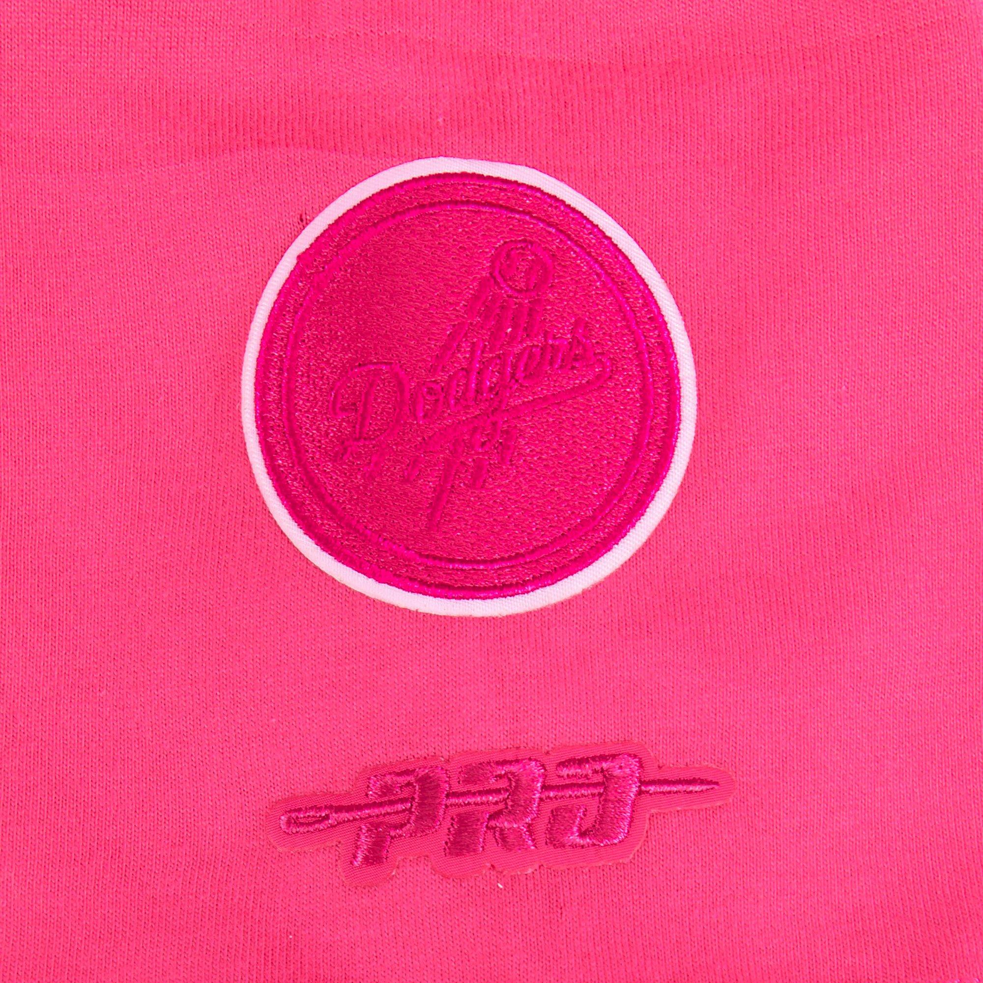 Pro Standard MLB Los Angeles Dodgers Triple Pink Big Girls' Short Sleeve Boxy Top