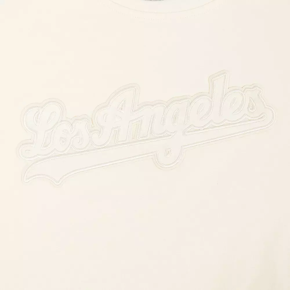 Pro Standard Big Girls' MLB Los Angeles Dodgers Neutral Short Sleeve Top - Cream - CREAM