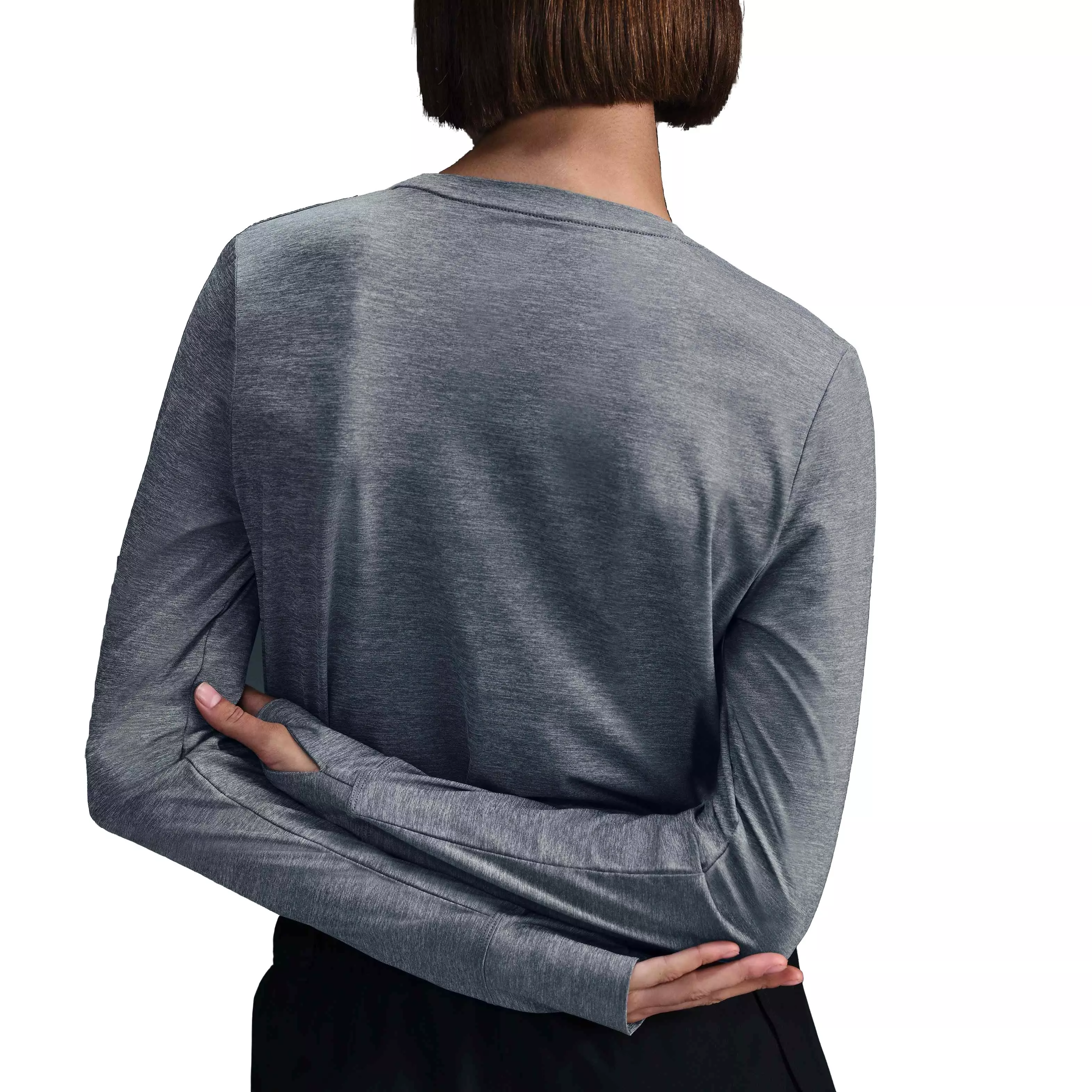 Nike One Women's Classic Dri-FIT Long-Sleeve Top -Grey - GREY