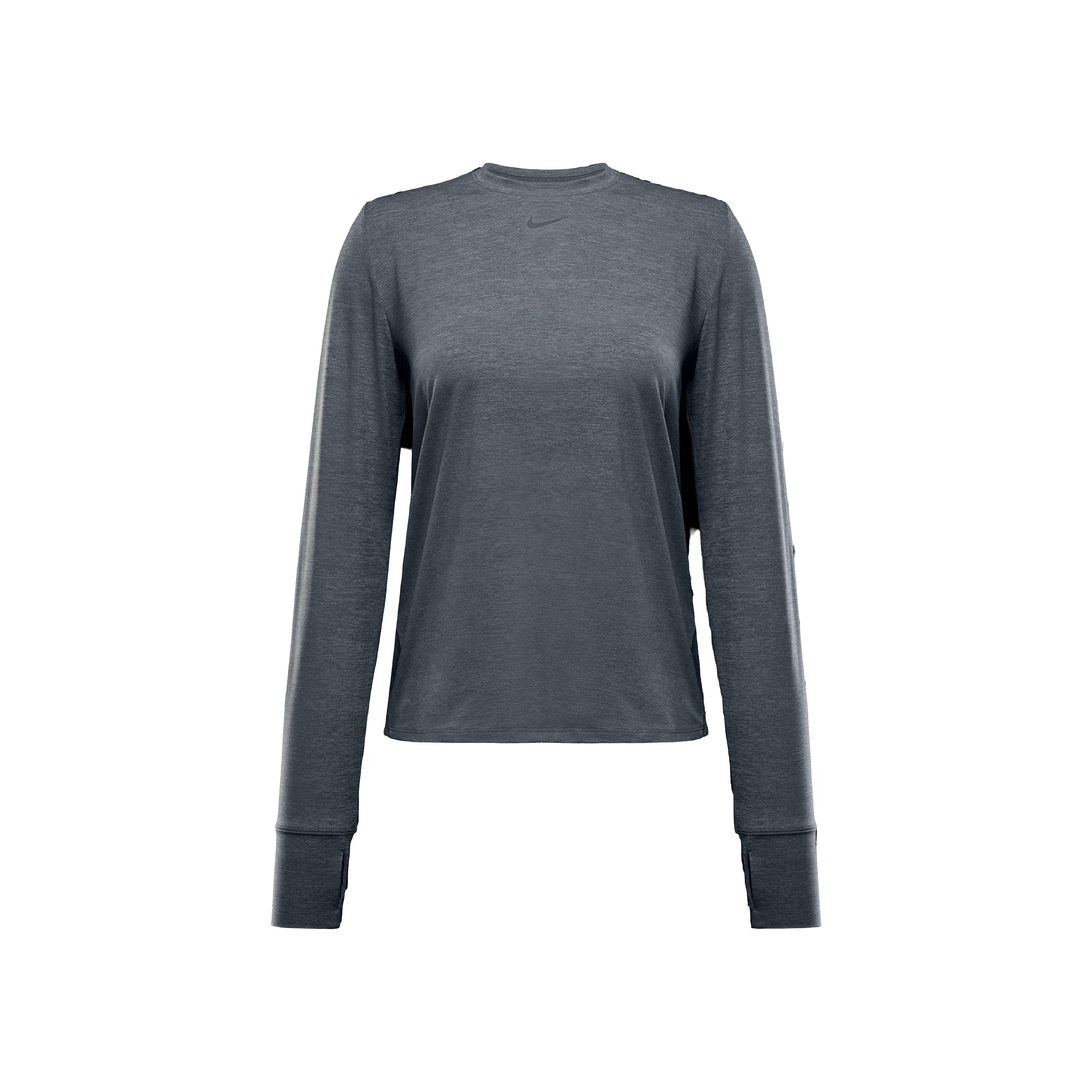 Nike One Women's Classic Dri-FIT Long-Sleeve Top -Grey - GREY Thumbnail View 6