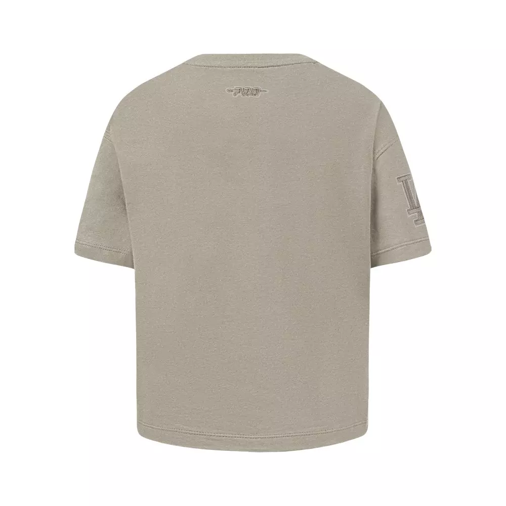 Pro Standard Big Girls' MLB Los Angeles Dodgers Neutral Short Sleeve Top -Khaki - KHAKI