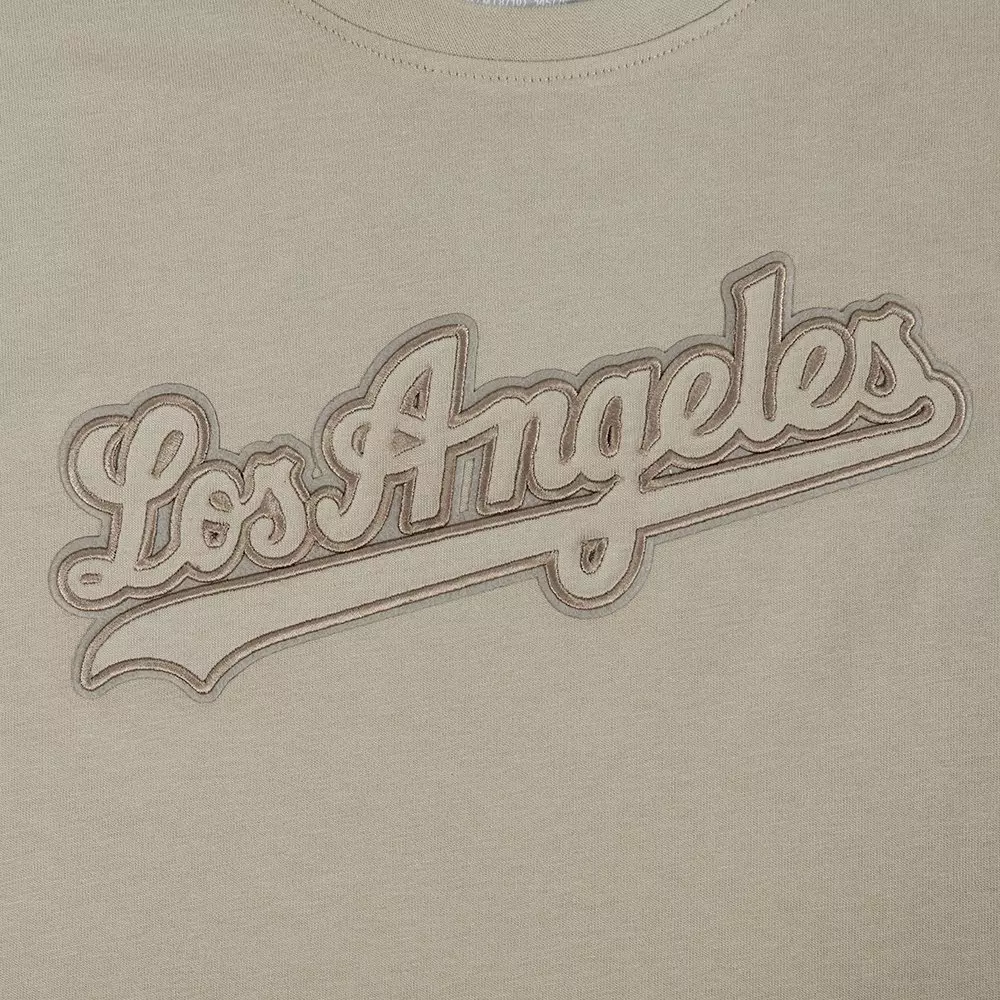 Pro Standard Big Girls' MLB Los Angeles Dodgers Neutral Short Sleeve Top -Khaki - KHAKI