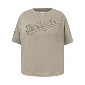 Pro Standard Big Girls' MLB Los Angeles Dodgers Neutral Short Sleeve Top -Khaki