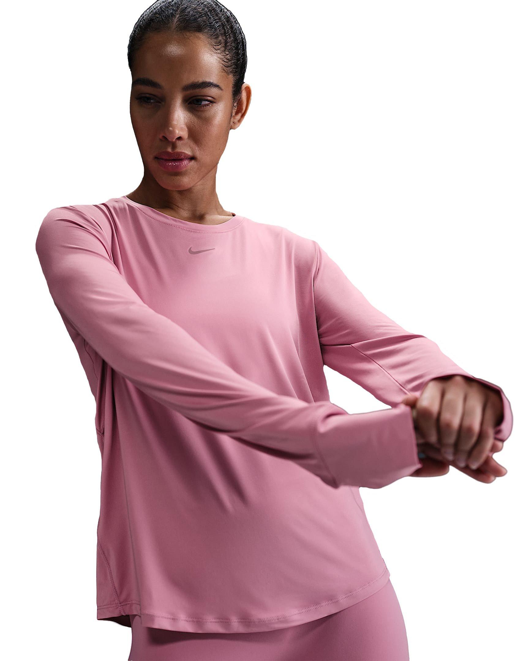 Nike Women's One Classic Dri-FIT Long-Sleeve Top - Pink - PINK Thumbnail View 1