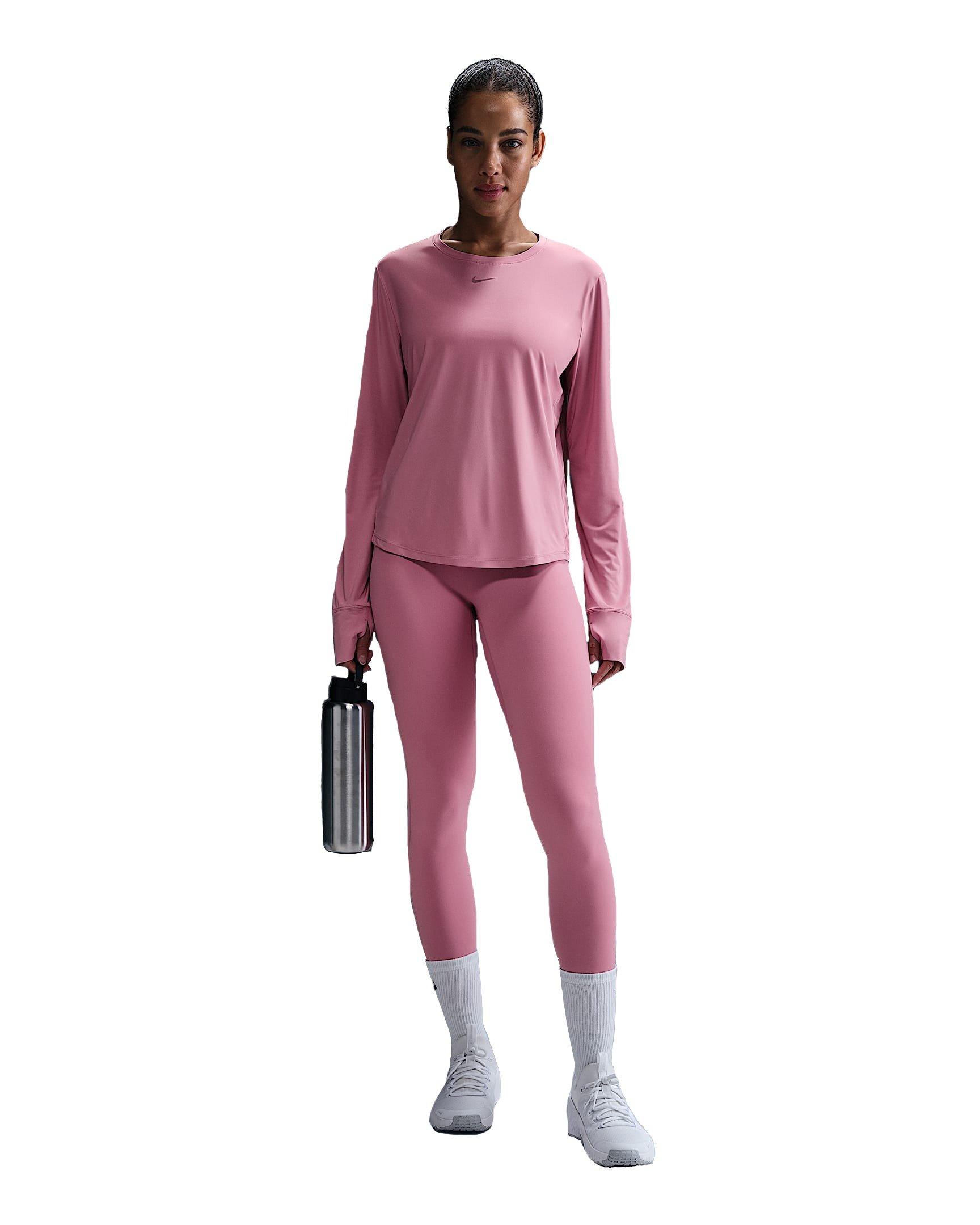 Nike Women's One Classic Dri-FIT Long-Sleeve Top - Pink - PINK Thumbnail View 4