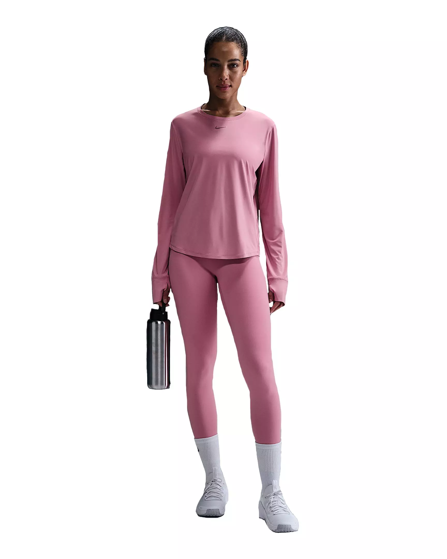 Nike Women's One Classic Dri-FIT Long-Sleeve Top - Pink - PINK