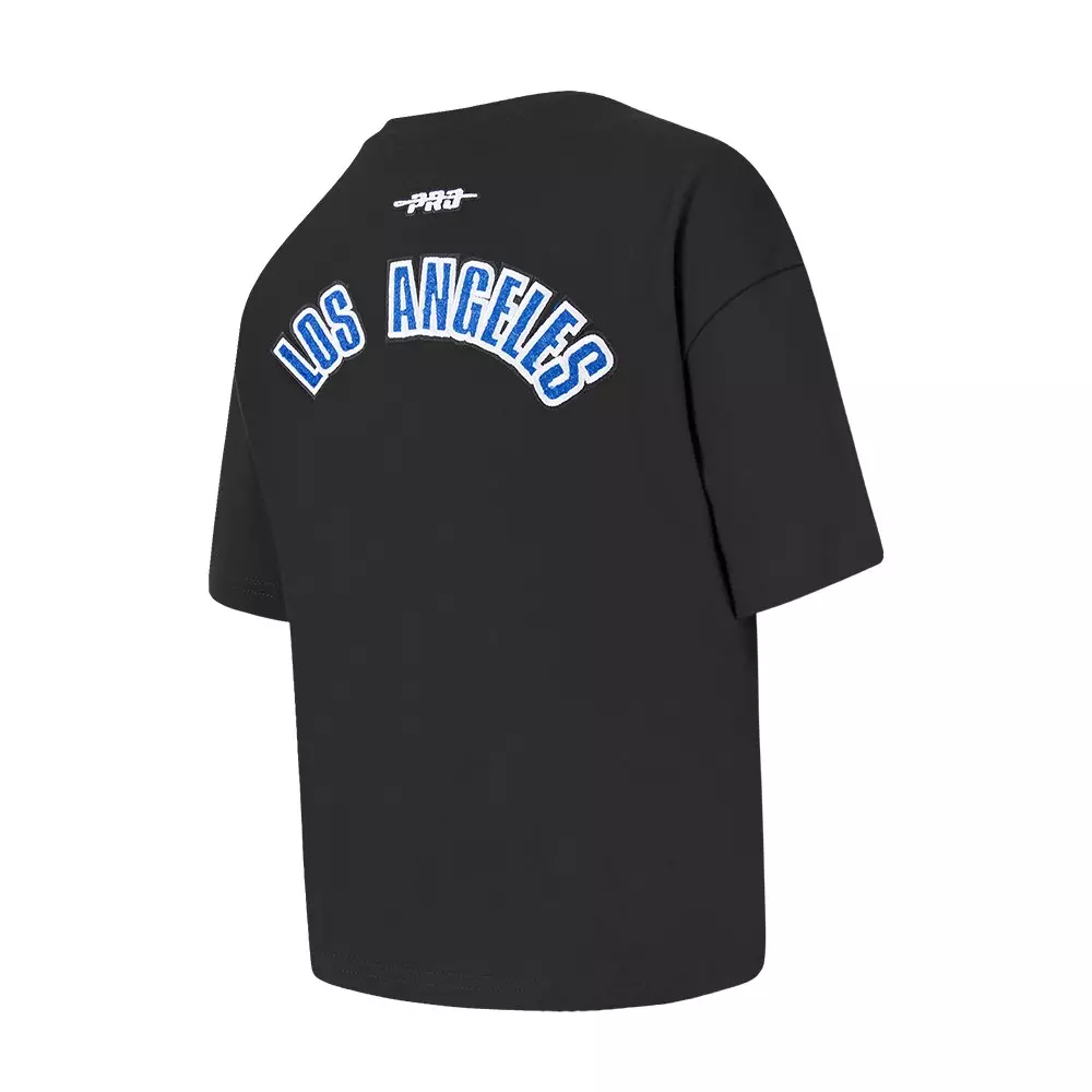 Pro Standard Big Girls' MLB Los Angeles Dodgers Classic Short Sleeve Boxy Top -Black - BLACK