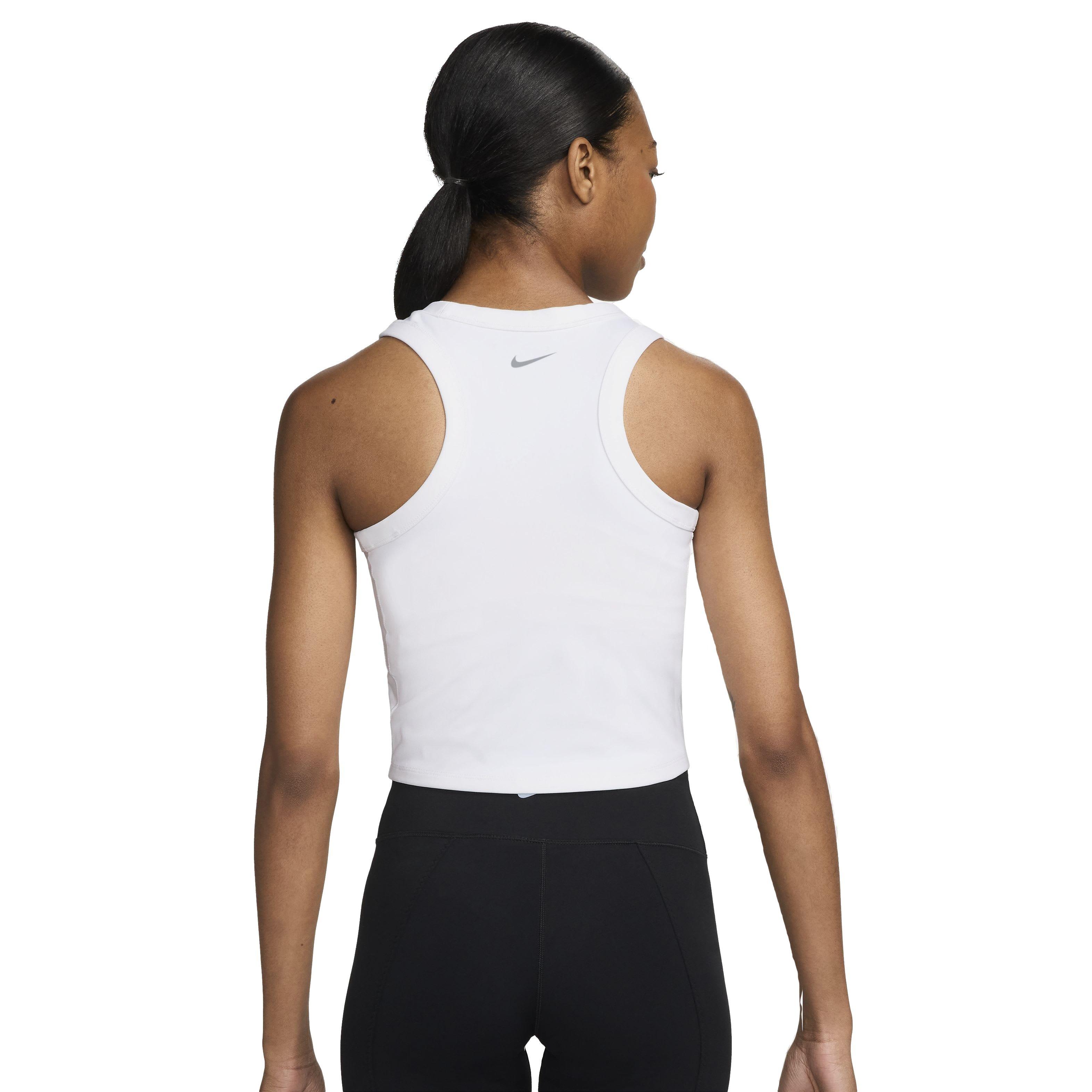 Nike One Fitted Women's White Dri-FIT Cropped Tank Top