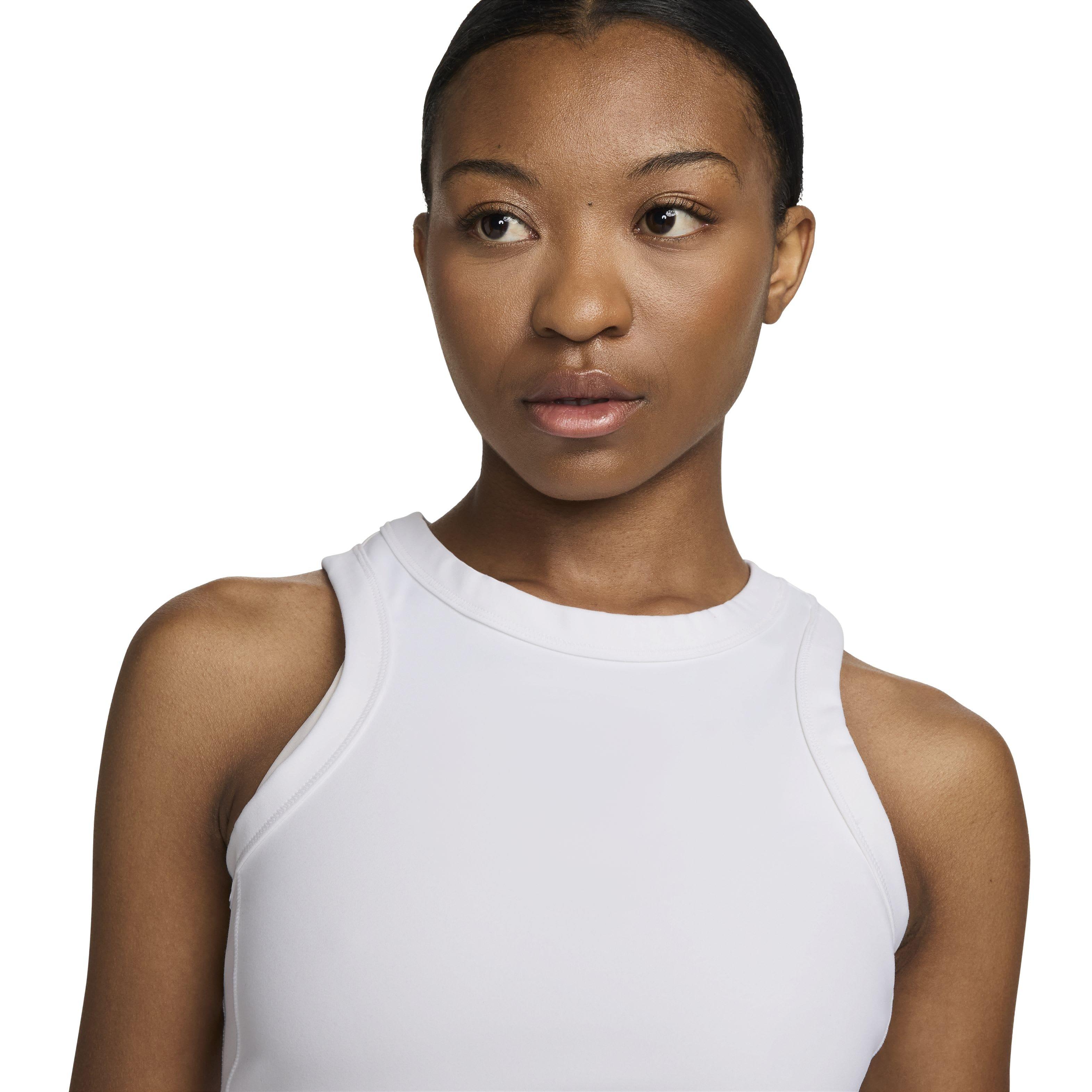 Nike One Fitted Women's White Dri-FIT Cropped Tank Top