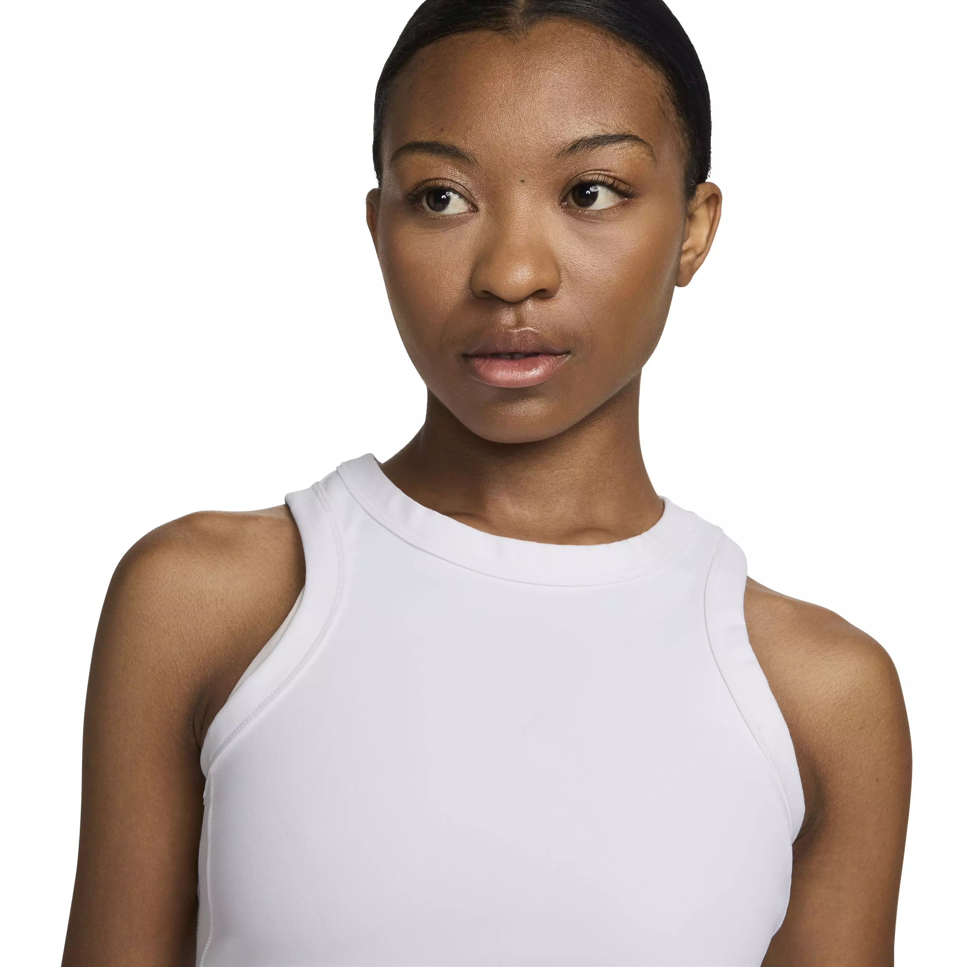 Nike Women's One Fitted Dri-FIT Cropped Tank Top - White - WHITE