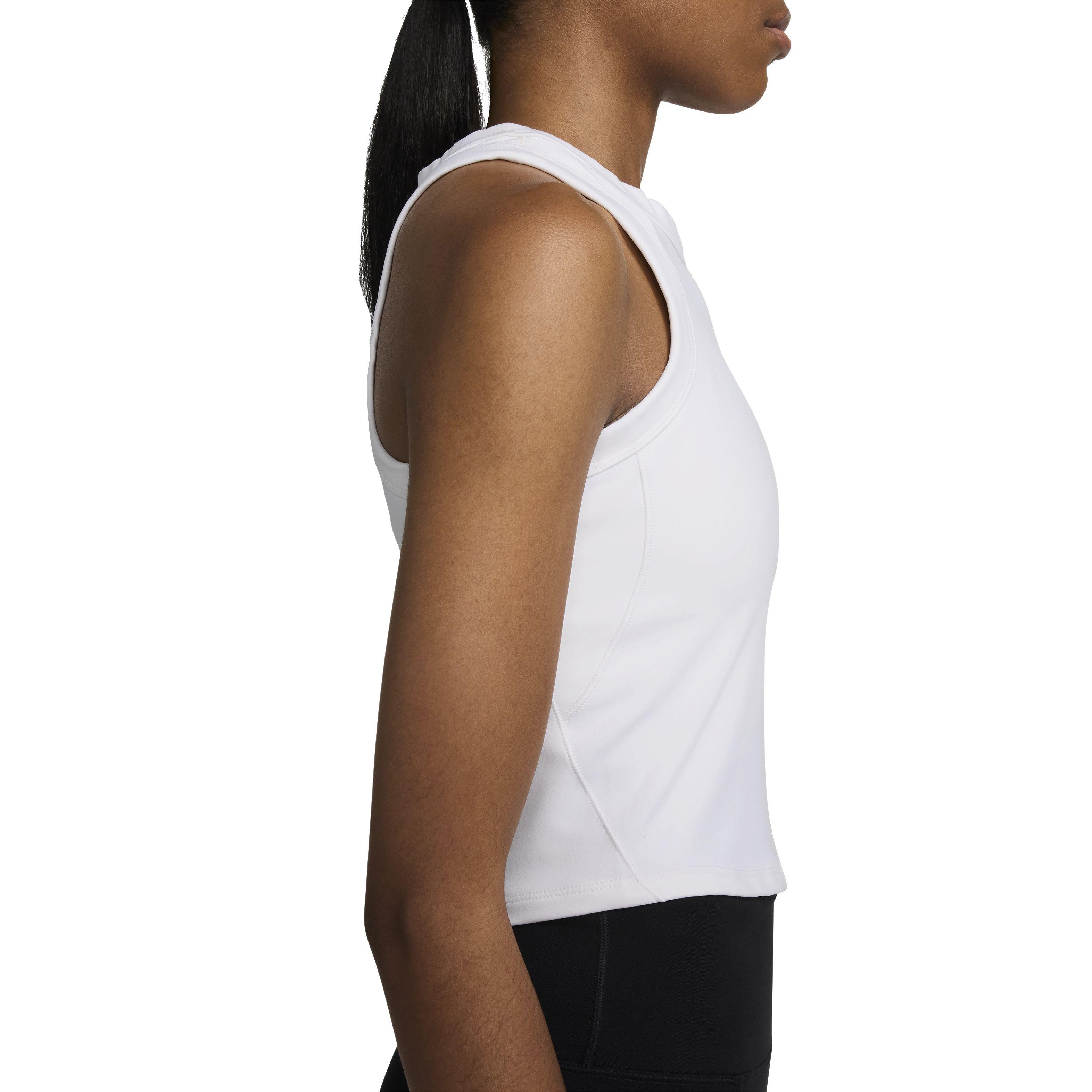 Nike One Fitted Women's White Dri-FIT Cropped Tank Top