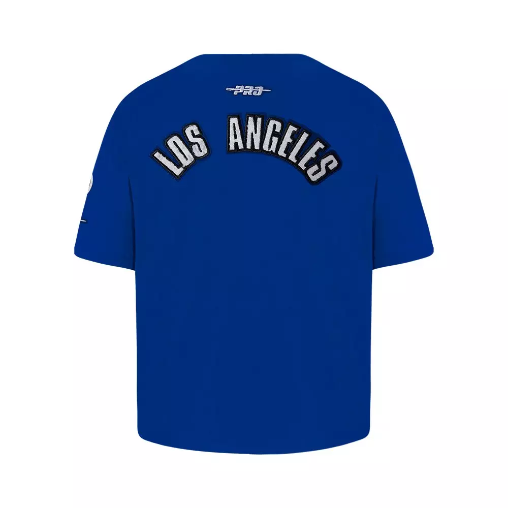 Pro Standard Big Girls' MLB Los Angeles Dodgers Classic Short Sleeve Boxy Top -Blue - BLUE