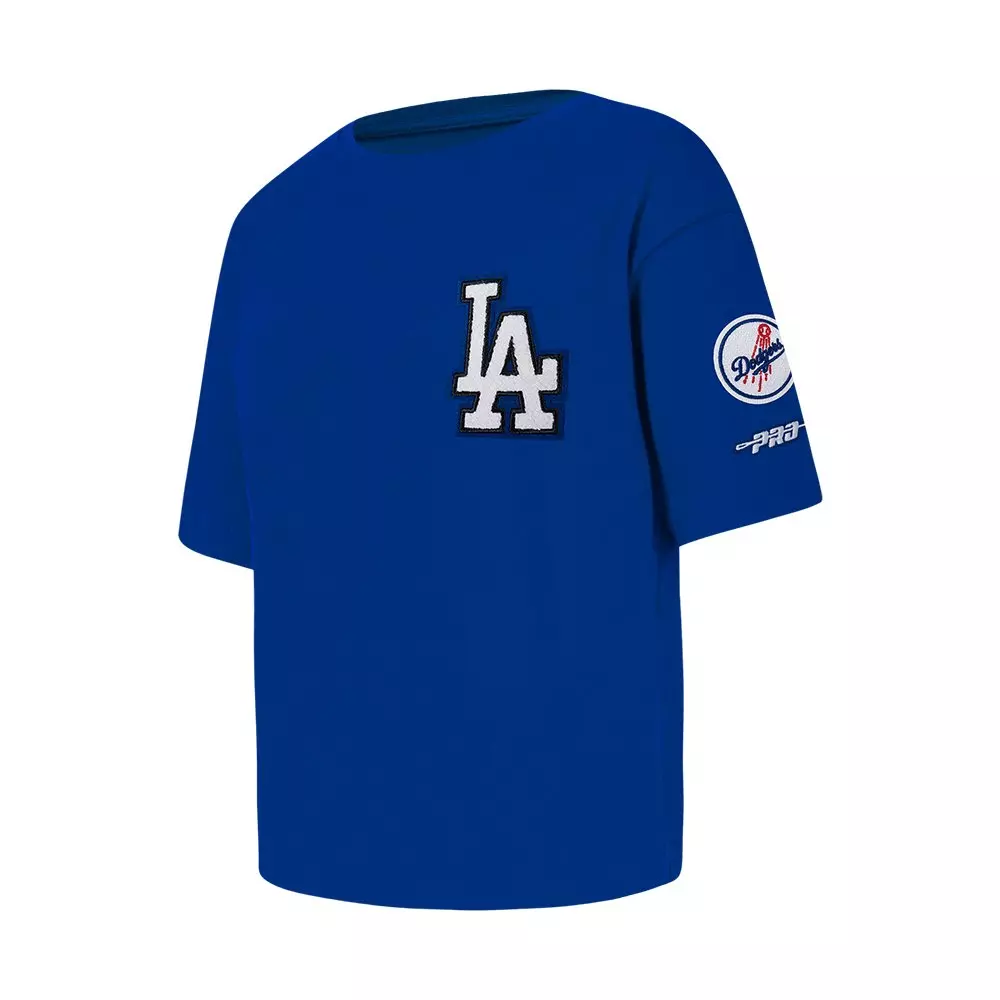 Pro Standard Big Girls' MLB Los Angeles Dodgers Classic Short Sleeve Boxy Top - Blue - BLUE