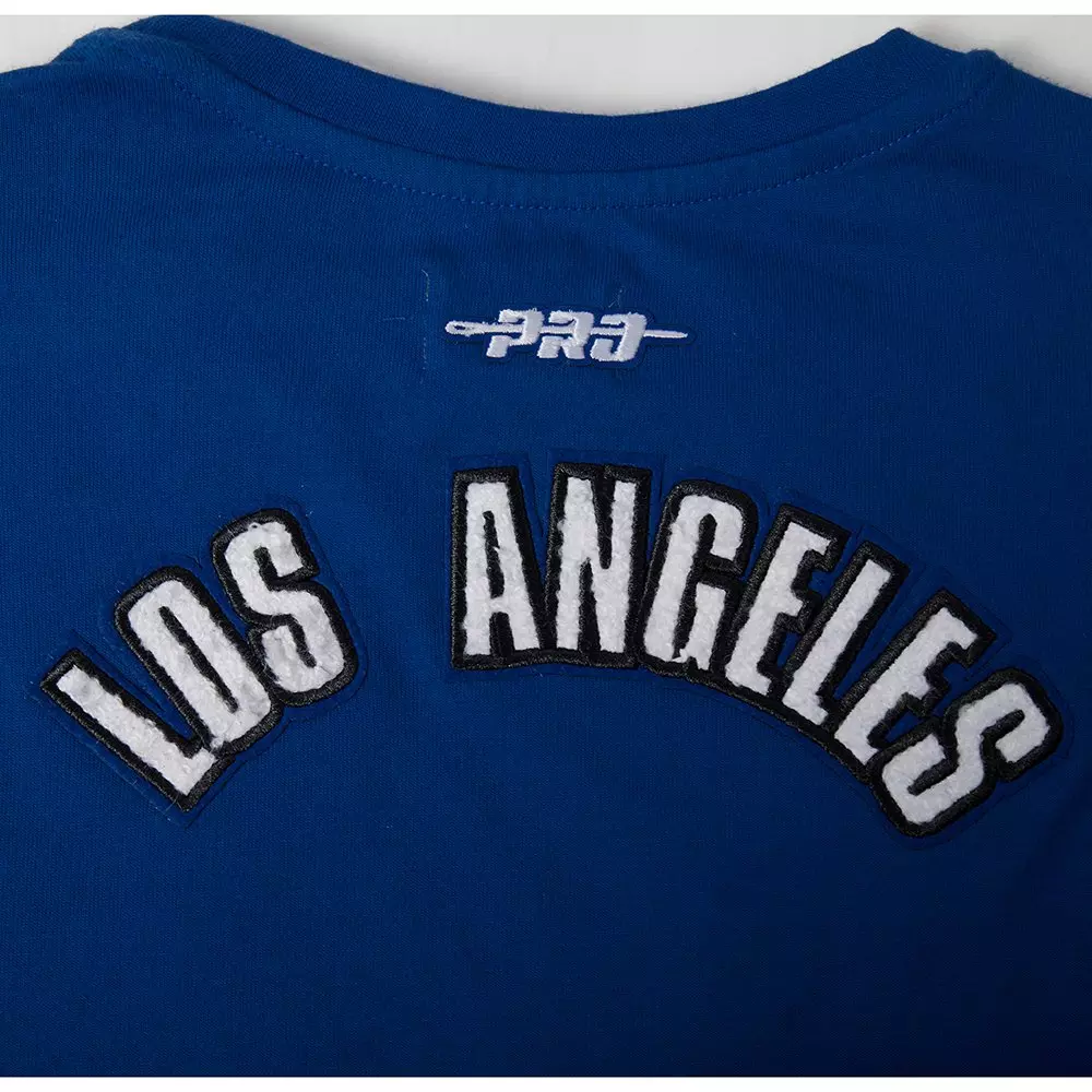 Pro Standard Big Girls' MLB Los Angeles Dodgers Classic Short Sleeve Boxy Top -Blue - BLUE