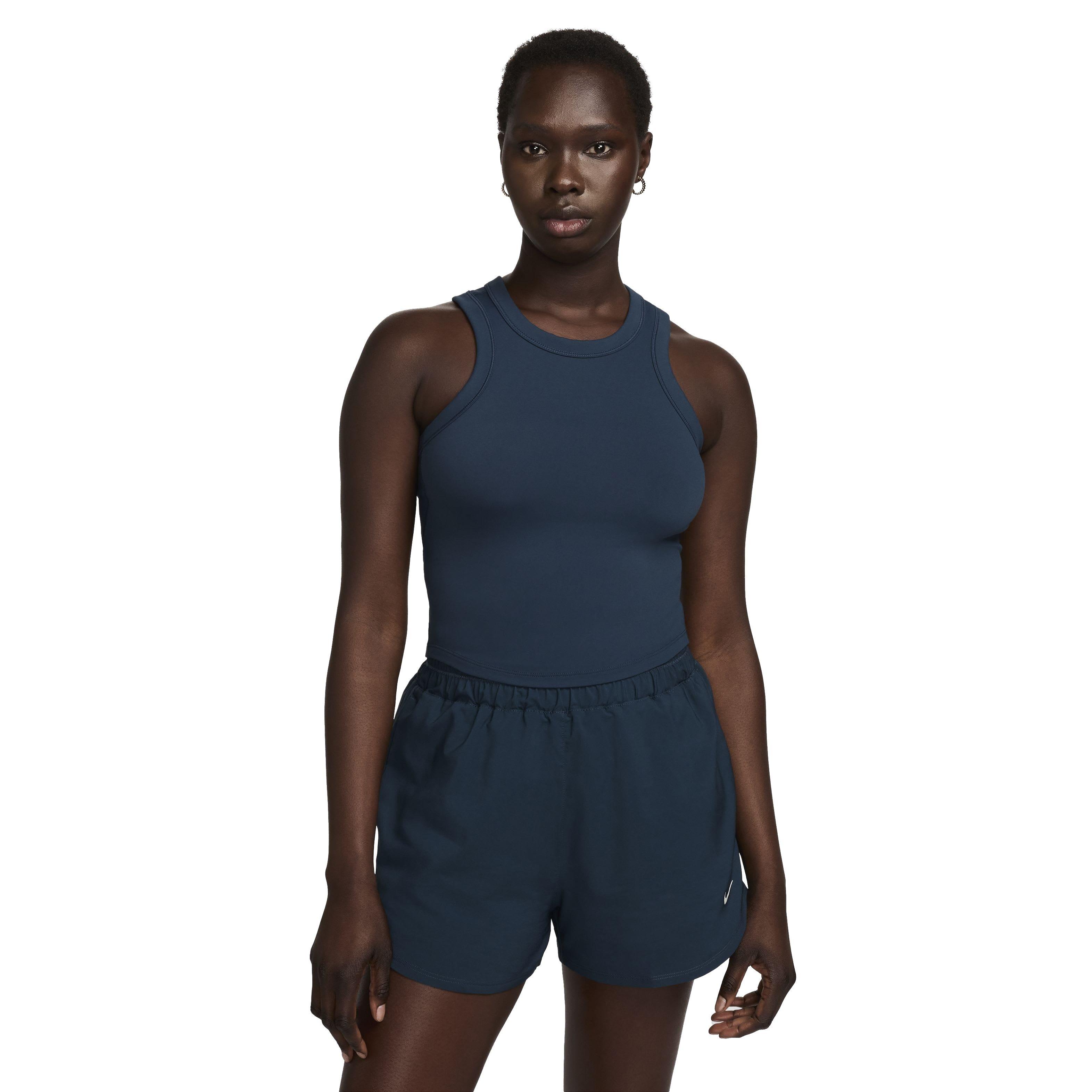 Nike Women's One Fitted Dri-FIT Cropped Tank Top - Blue - BLUE Thumbnail View 1