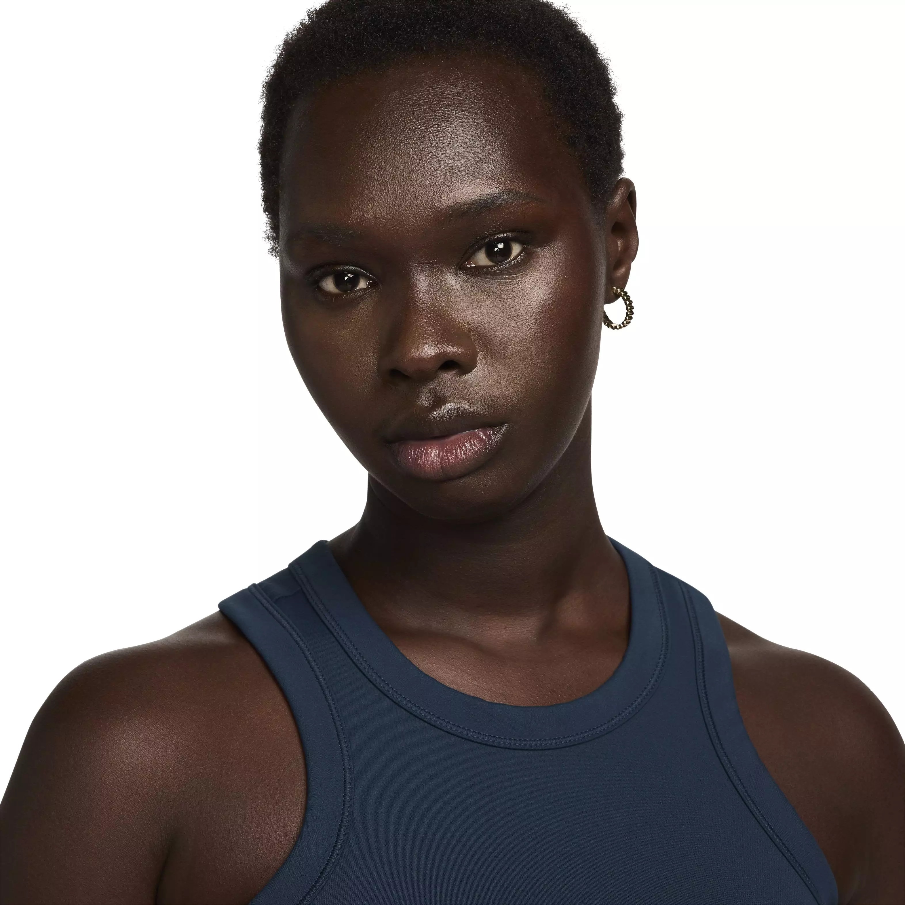 Nike Women's One Fitted Dri-FIT Cropped Tank Top - Blue - BLUE