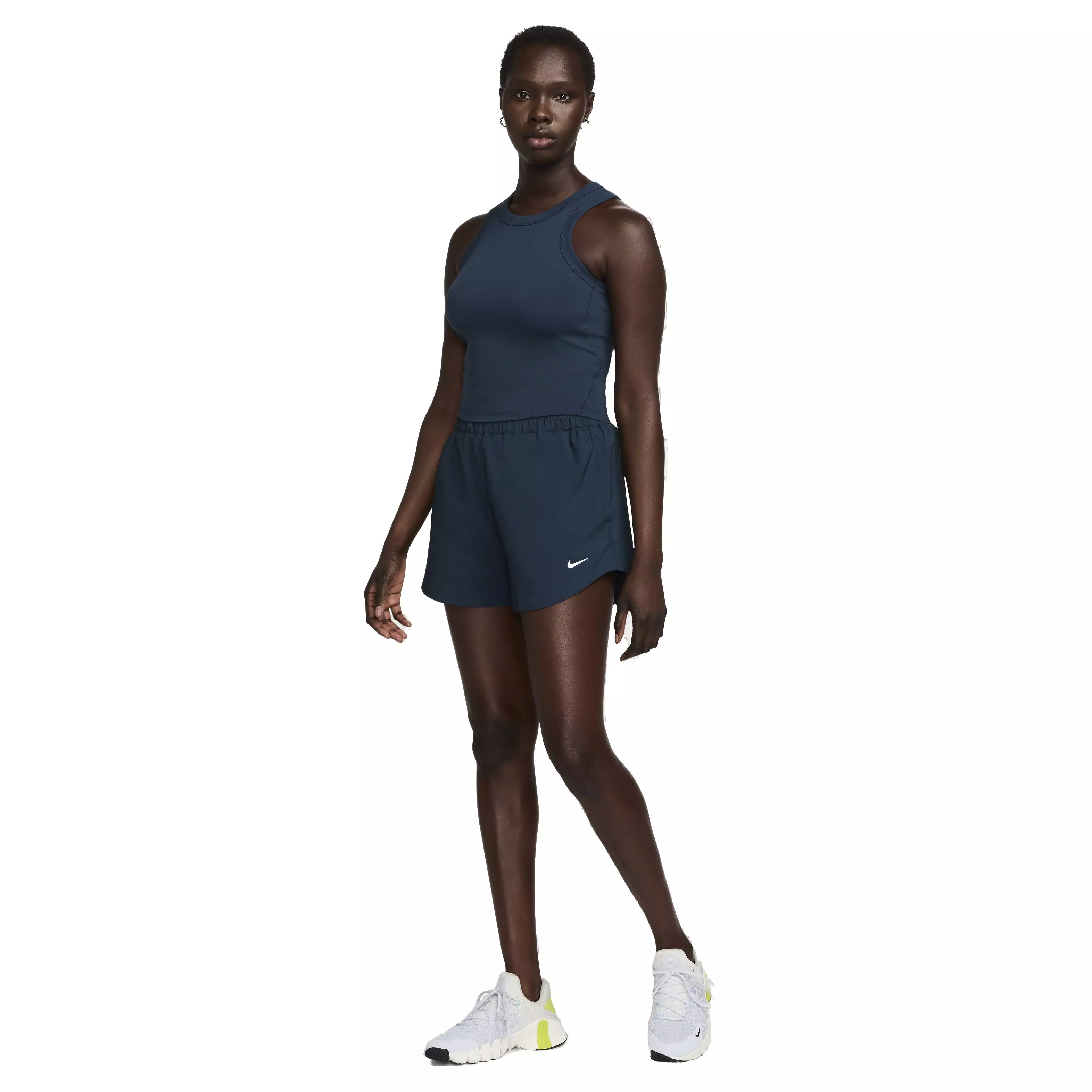 Nike Women's One Fitted Dri-FIT Cropped Tank Top - Blue - BLUE