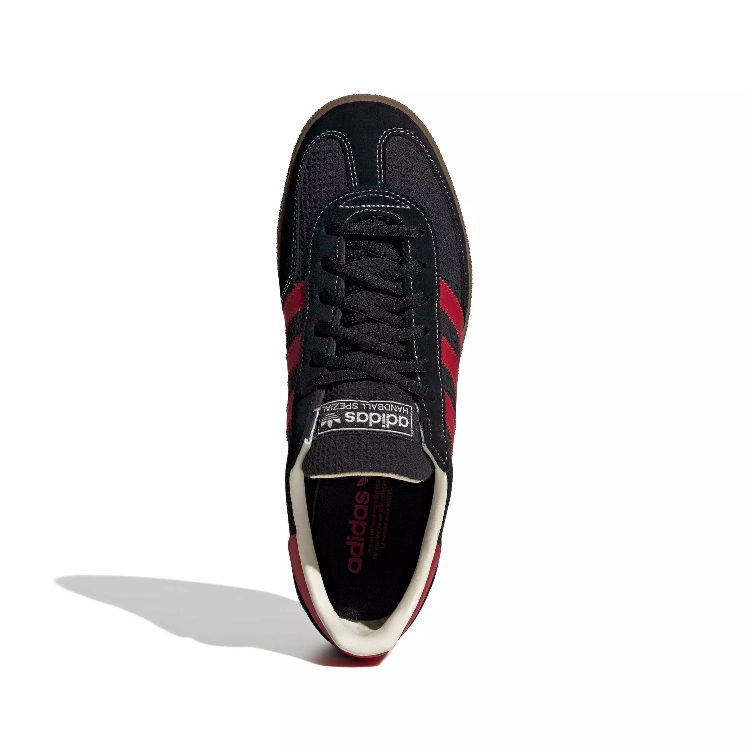 adidas Originals Handball Spezial "Core Black/Team Victory Red/Gum 5" Men's Shoe - BLACK/RED/GUM