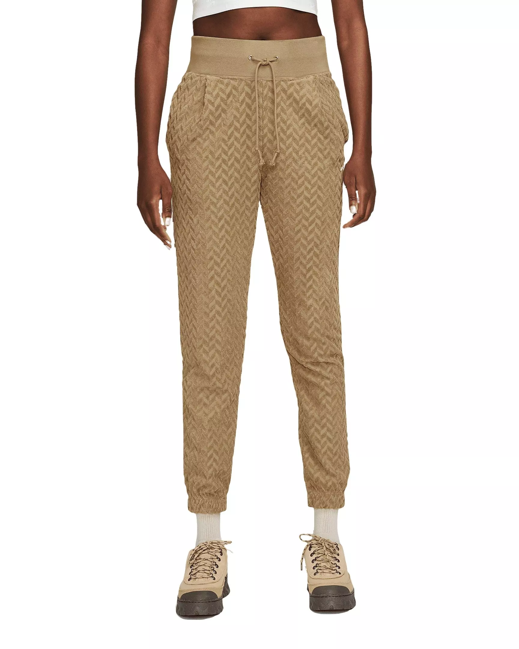 Nike Women's Sportswear Everyday Modern High Rise Allover Jacquard Jogger - BROWN