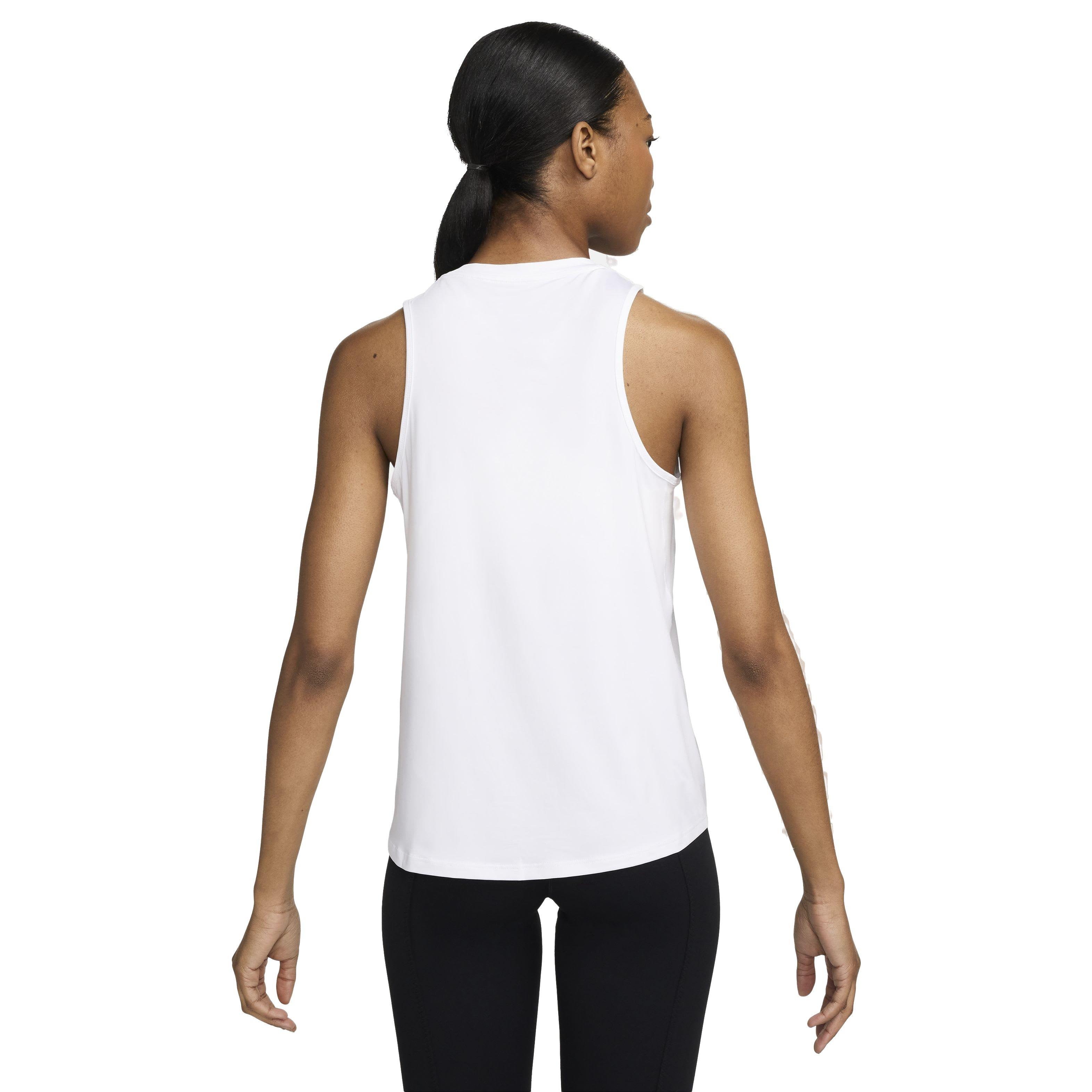Nike Women's One Classic Dri-FIT Tank Top - White - WHITE Thumbnail View 2
