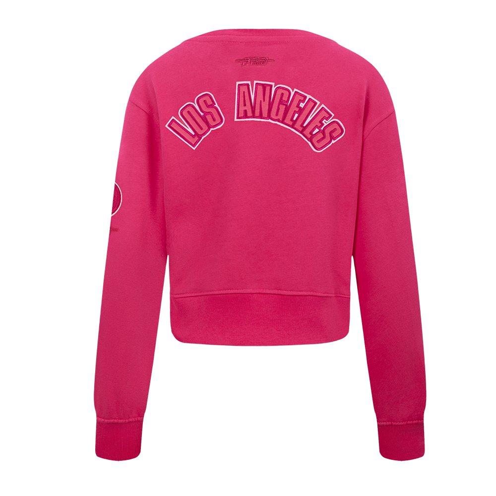 Pro Standard MLB Los Angeles Dodgers Triple Pink Big Girls' Fleece Crewneck