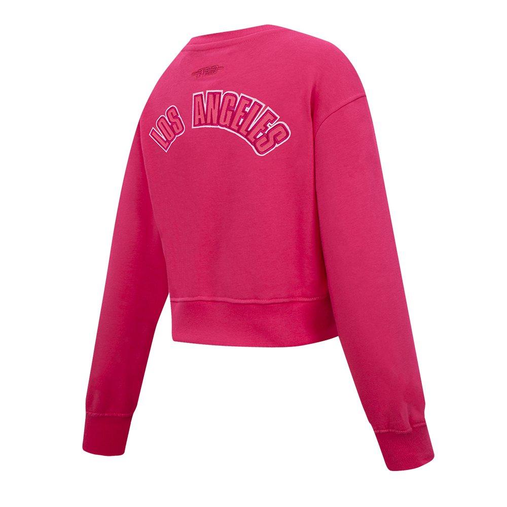Pro Standard MLB Los Angeles Dodgers Triple Pink Big Girls' Fleece Crewneck