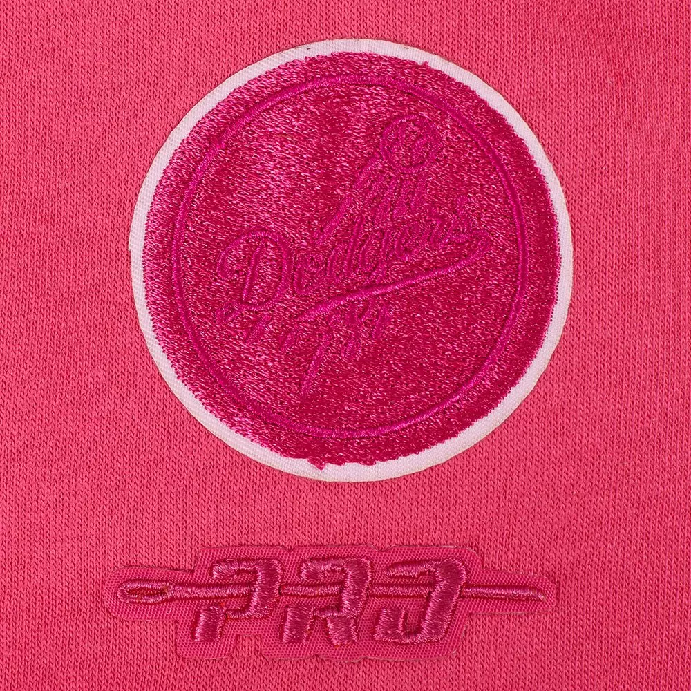 Pro Standard Big Girls' MLB Los Angeles Dodgers Triple Pink Fleece Crewneck - PINK