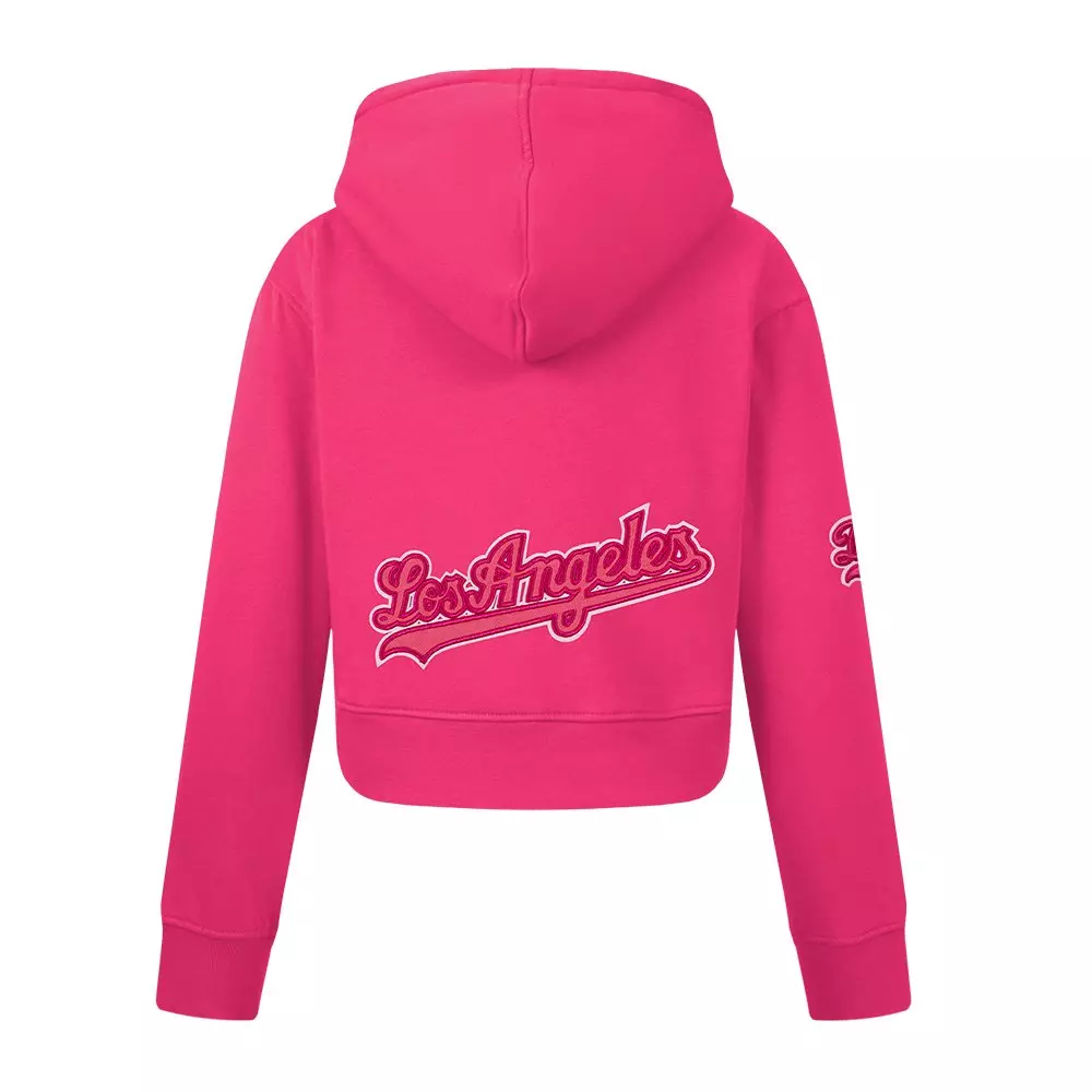 Pro Standard Big Girls' MLB Los Angeles Dodgers Triple Pink Fleece Po Hoodie - PINK